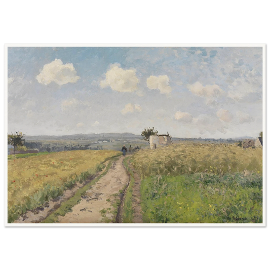 June morning near Pontoise (1873) Art Print | Camille Pissarro - Framed Poster - 30x40 cm / 12x16″ - Black frame