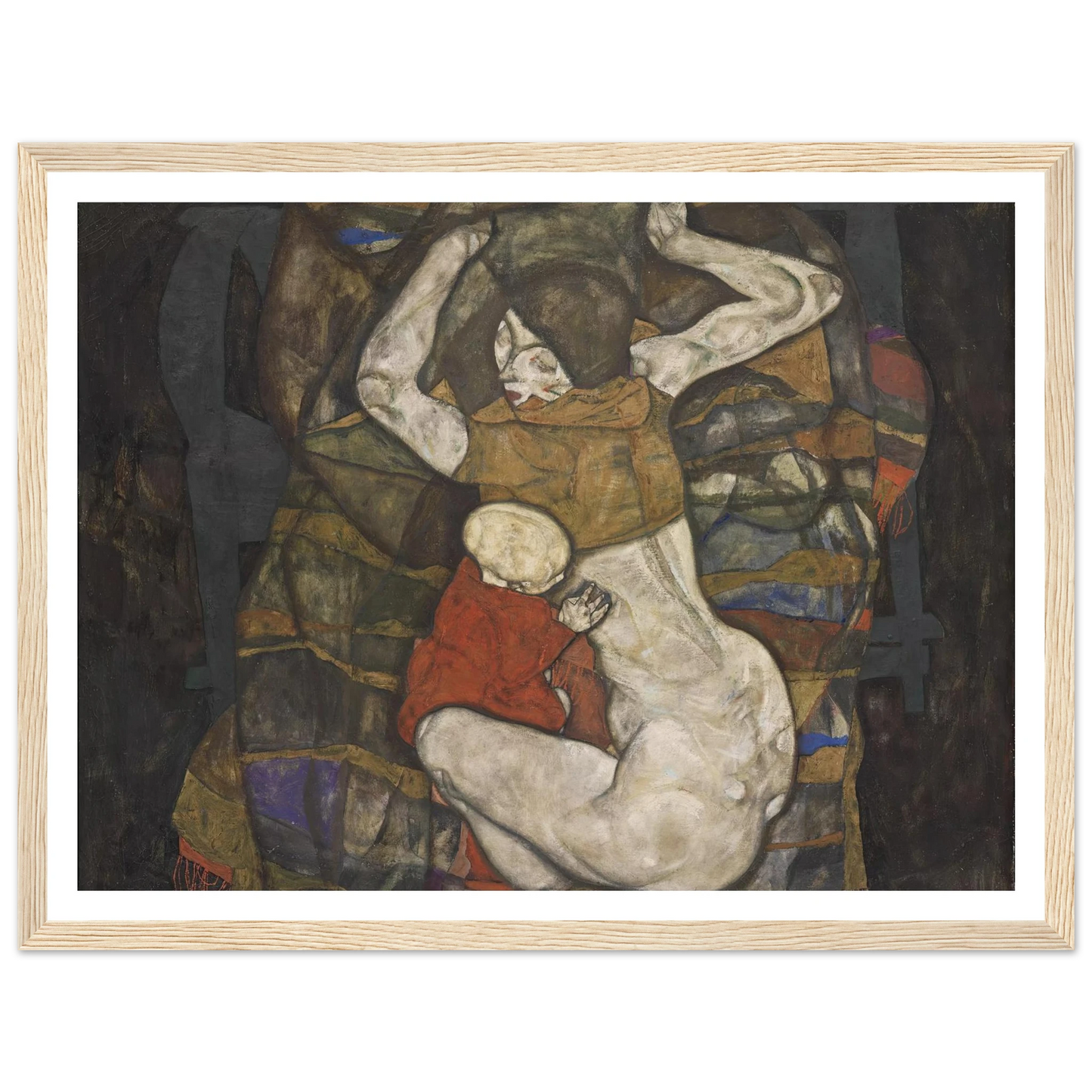 Junge Mutter (1914) Art Print | Egon Schiele - Framed Poster - 30x40 cm / 12x16″ - Black frame