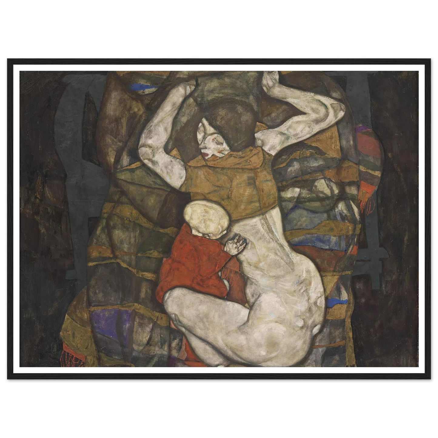 Junge Mutter (1914) Art Print | Egon Schiele - Framed Poster - 30x40 cm / 12x16″ - Black frame
