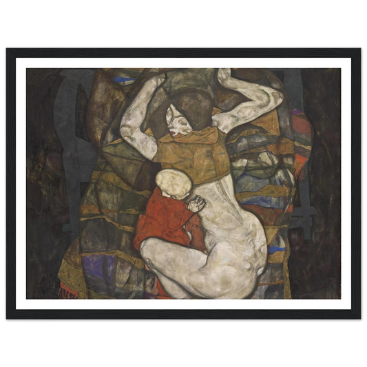 Junge Mutter (1914) Art Print | Egon Schiele - Framed Poster - 30x40 cm / 12x16″ - Black frame