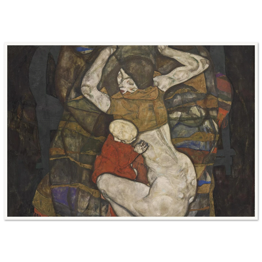 Junge Mutter (1914) Art Print | Egon Schiele - Framed Poster - 30x40 cm / 12x16″ - Black frame