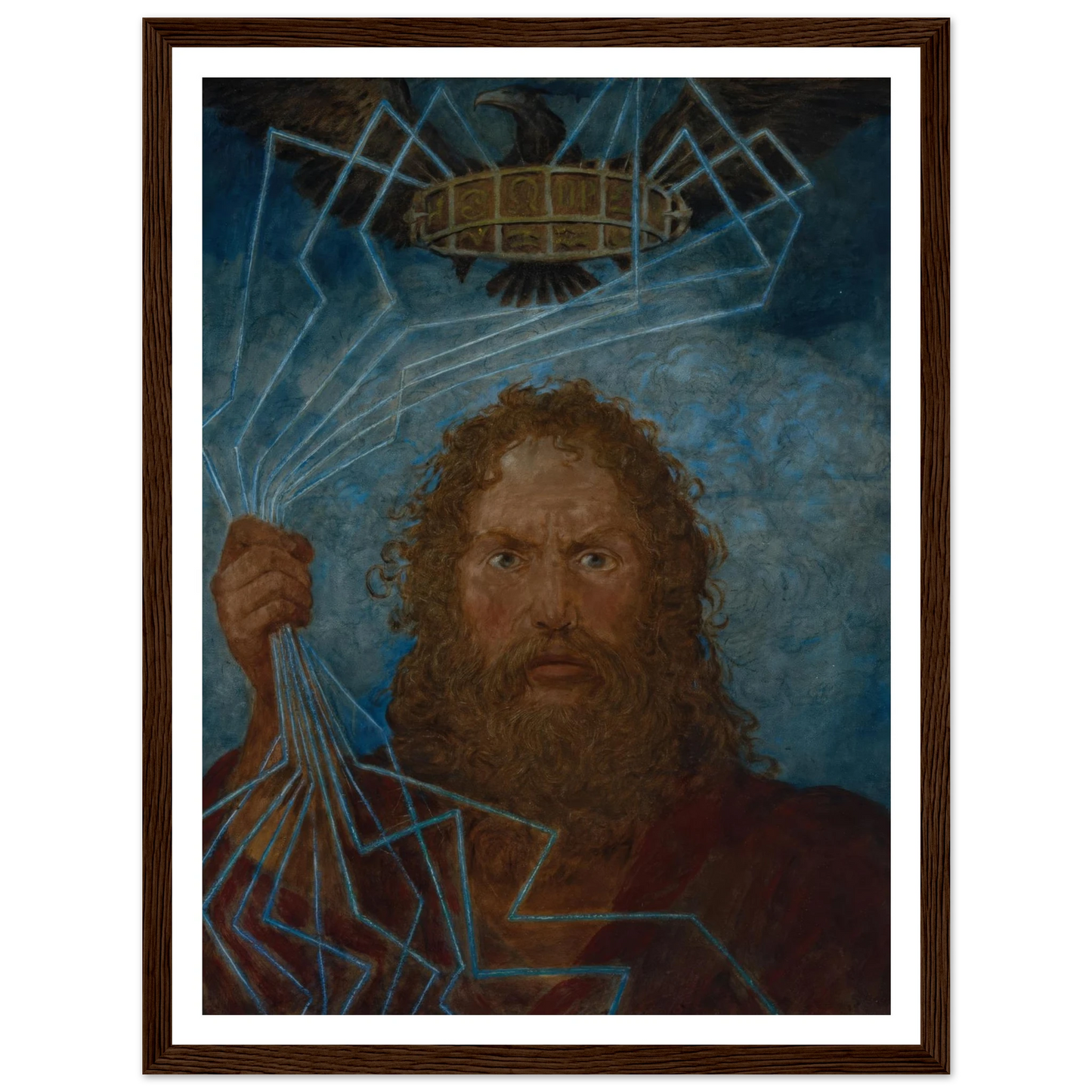 Jupiter (Donar) (1906) Art Print | Hans Thoma - Framed Poster - 30x40 cm / 12x16″ - Black frame