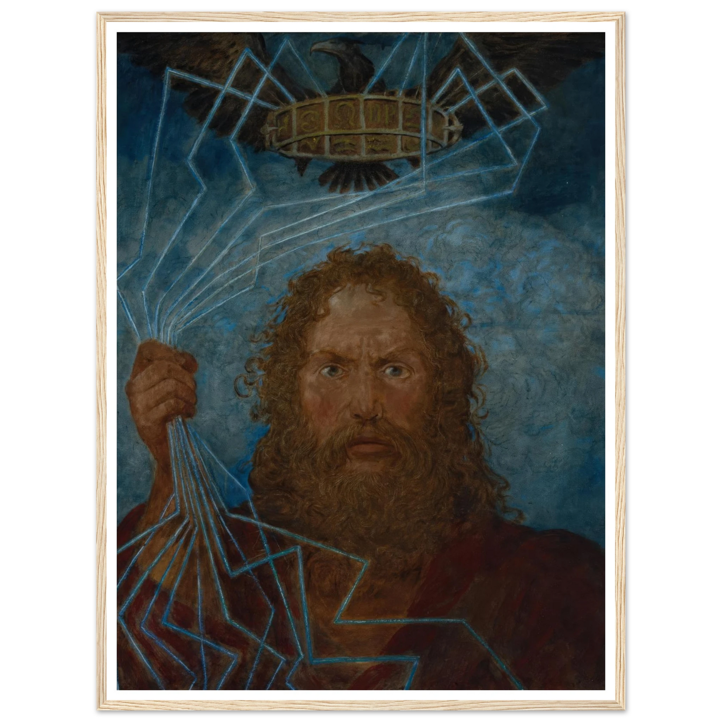 Jupiter (Donar) (1906) Art Print | Hans Thoma - Framed Poster - 30x40 cm / 12x16″ - Black frame