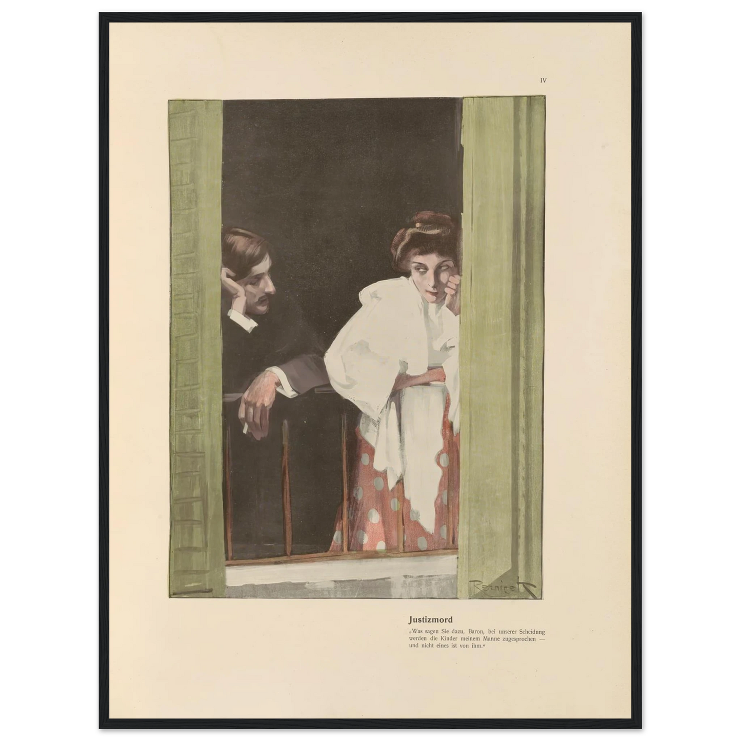 Justizmord (1908) Art Print | Ferdinand Freiherr von Reznicek - Framed Poster - 30x40 cm / 12x16″ - Black frame