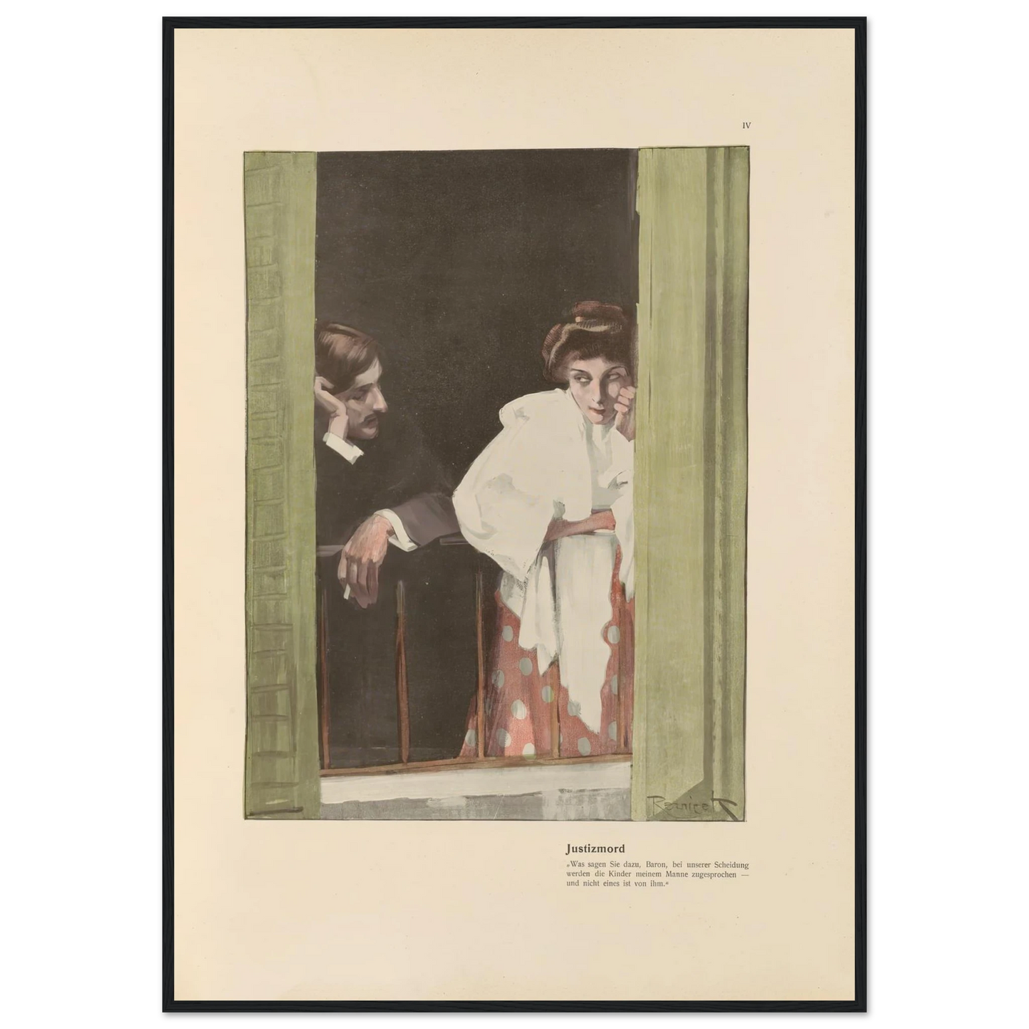 Justizmord (1908) Art Print | Ferdinand Freiherr von Reznicek - Framed Poster - 30x40 cm / 12x16″ - Black frame