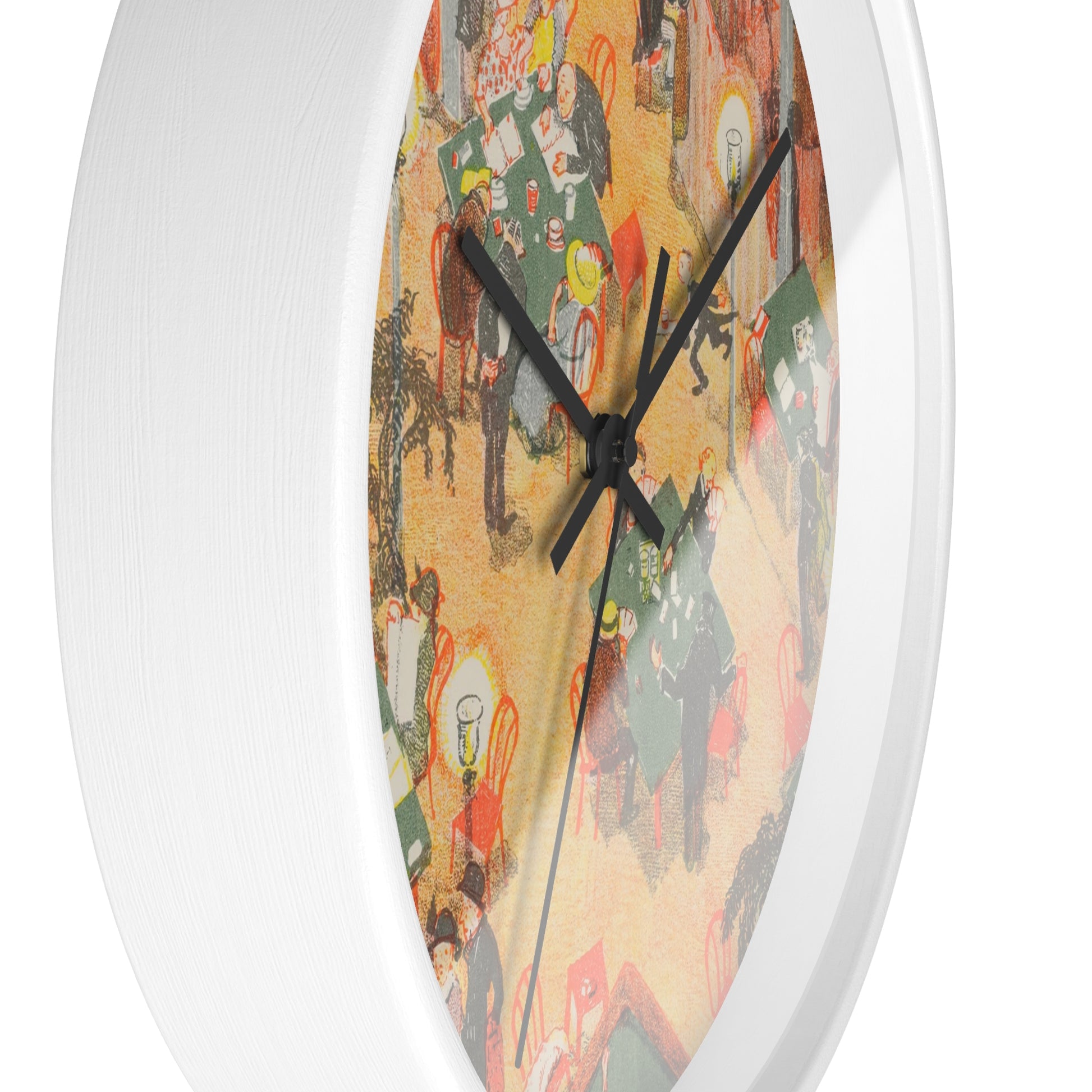 Kaffeehaus Wall Clock | Oskar Laske - Black - White Base - 10"