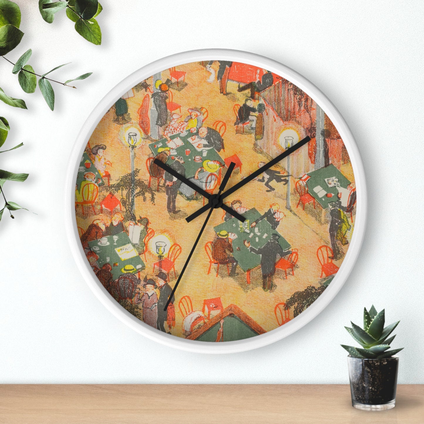 Kaffeehaus Wall Clock | Oskar Laske - Black - White Base - 10"