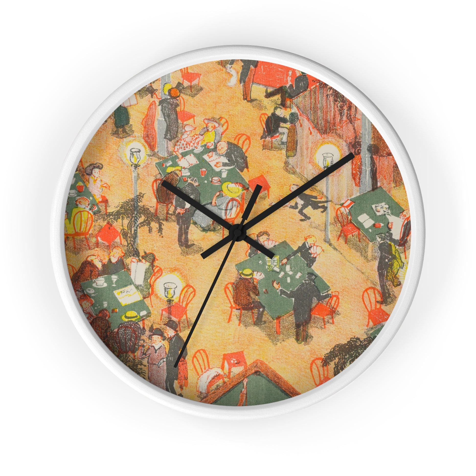 Kaffeehaus Wall Clock | Oskar Laske - Black - White Base - 10"