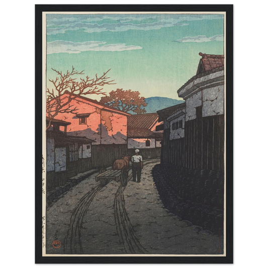 Kagawa-ken Wadahama (Wadahama in Kagawa Prefecture) (1954) Art Print | Kawase Hasui - Framed Poster - 30x40 cm / 12x16″ - Black frame
