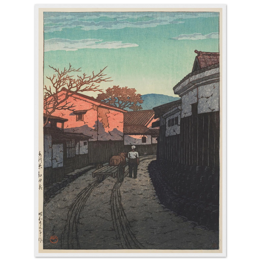 Kagawa-ken Wadahama (Wadahama in Kagawa Prefecture) (1954) Art Print | Kawase Hasui - Framed Poster - 30x40 cm / 12x16″ - Black frame