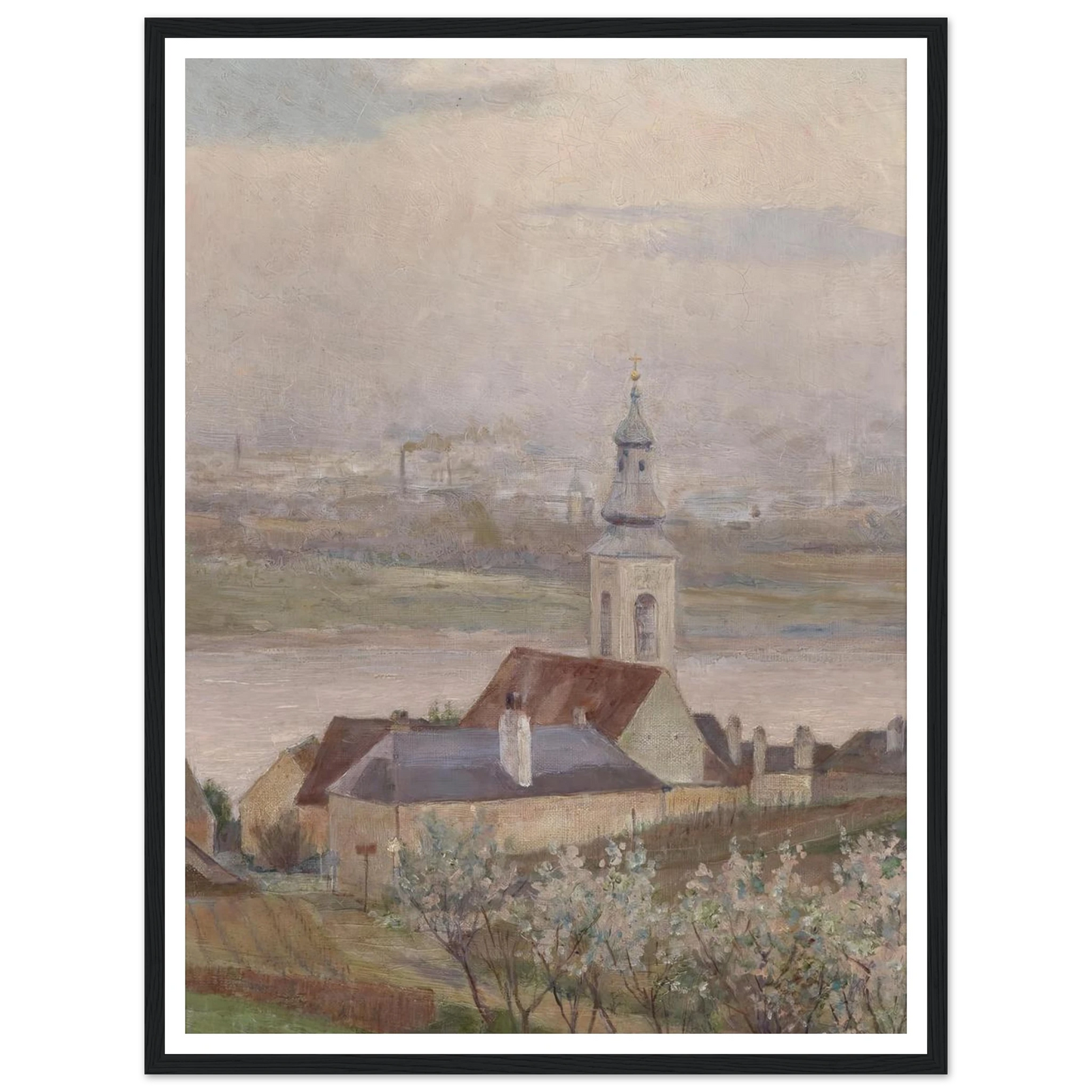 Kahlenberger Dörfl (1903) Art Print | Max Kahrer - Framed Poster - 30x40 cm / 12x16″ - Black frame