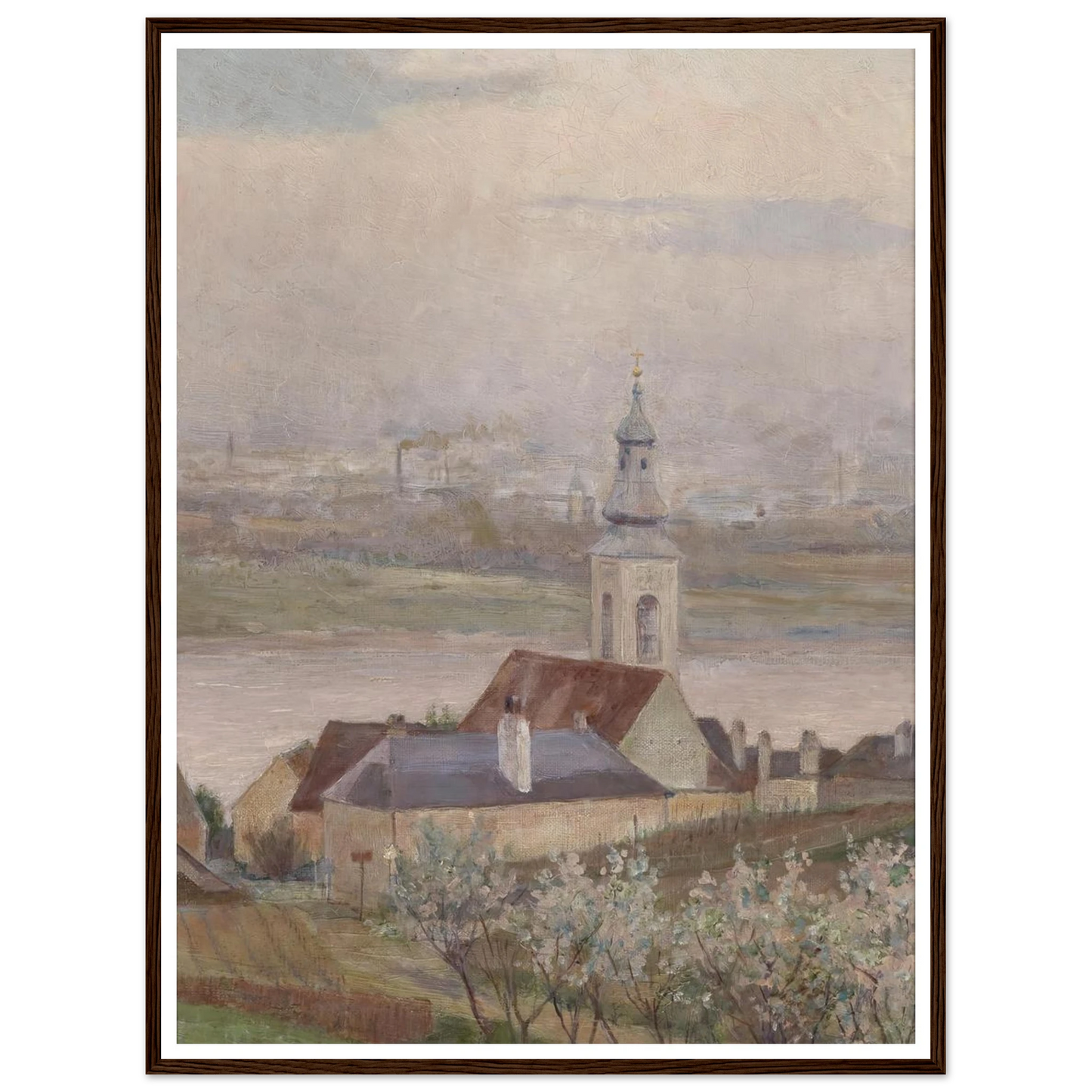 Kahlenberger Dörfl (1903) Art Print | Max Kahrer - Framed Poster - 30x40 cm / 12x16″ - Black frame