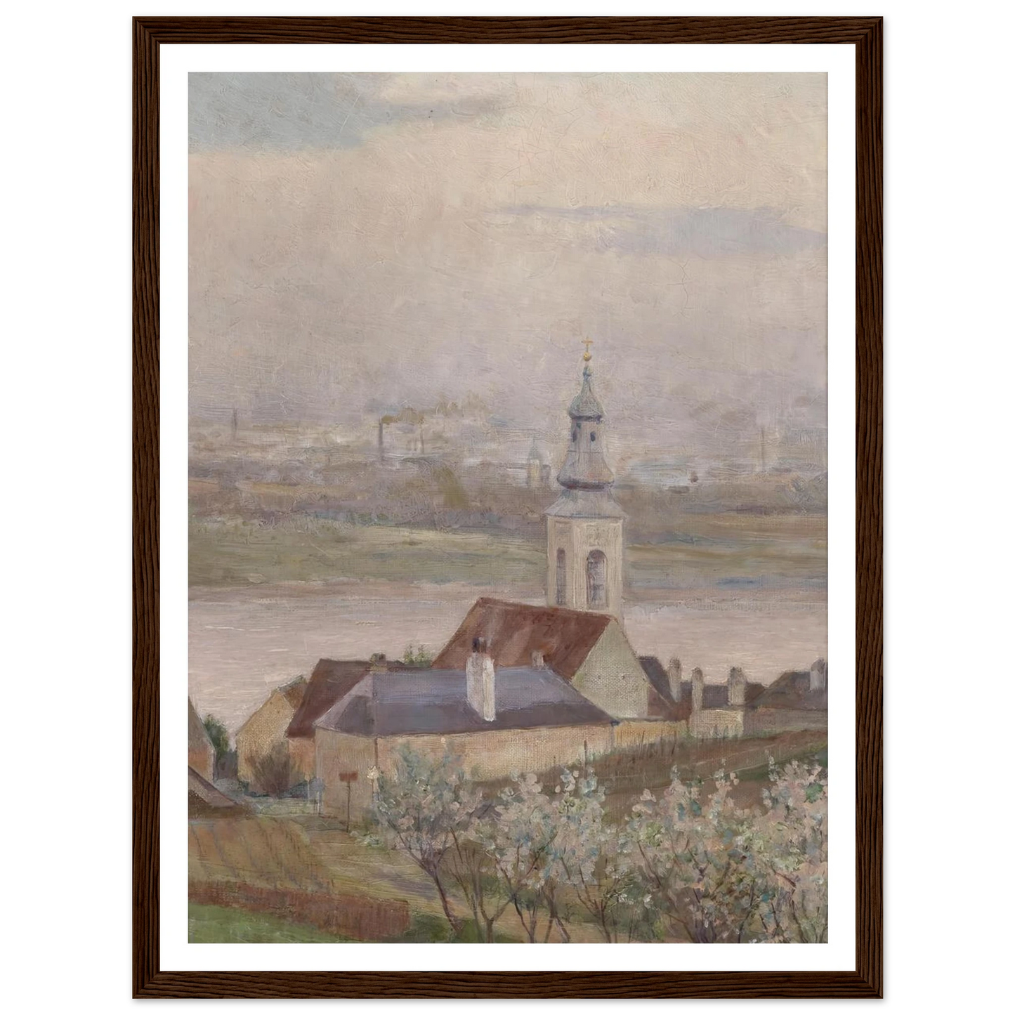 Kahlenberger Dörfl (1903) Art Print | Max Kahrer - Framed Poster - 30x40 cm / 12x16″ - Black frame