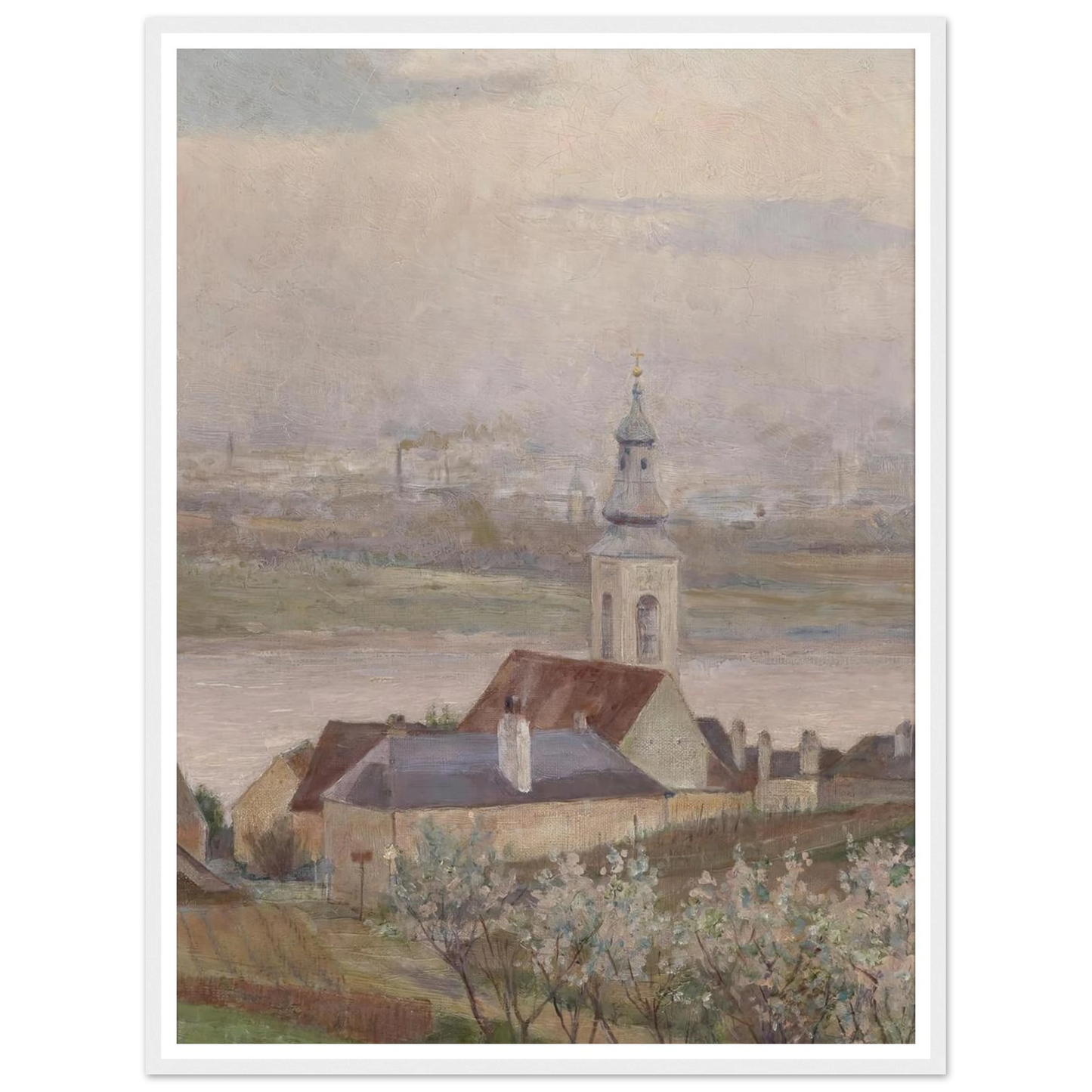 Kahlenberger Dörfl (1903) Art Print | Max Kahrer - Framed Poster - 30x40 cm / 12x16″ - Black frame