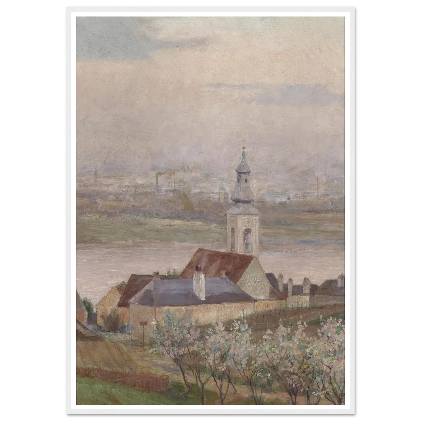 Kahlenberger Dörfl (1903) Art Print | Max Kahrer - Framed Poster - 30x40 cm / 12x16″ - Black frame