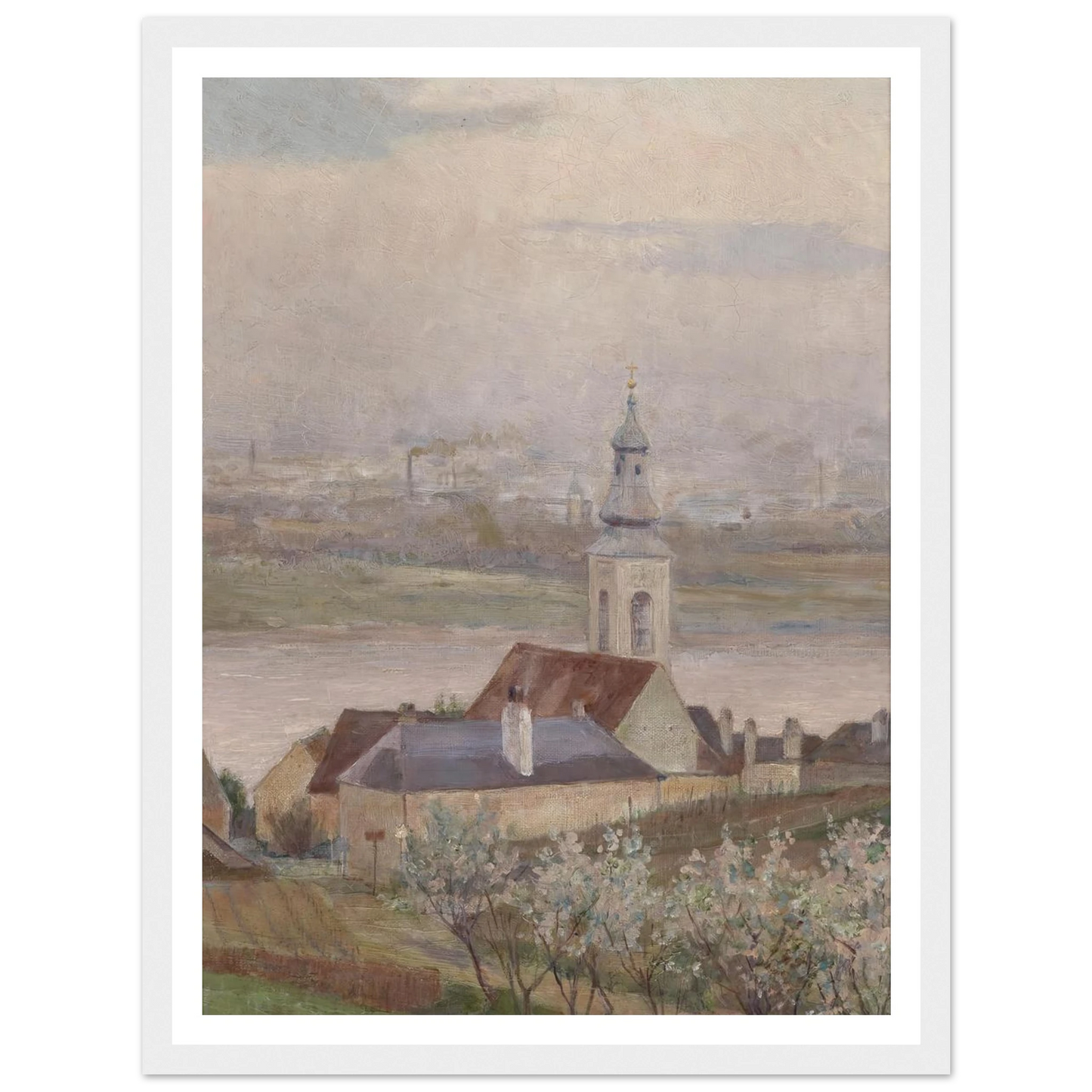 Kahlenberger Dörfl (1903) Art Print | Max Kahrer - Framed Poster - 30x40 cm / 12x16″ - Black frame