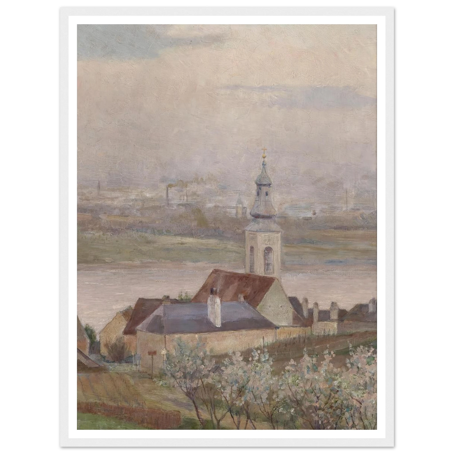 Kahlenberger Dörfl (1903) Art Print | Max Kahrer - Framed Poster - 30x40 cm / 12x16″ - Black frame
