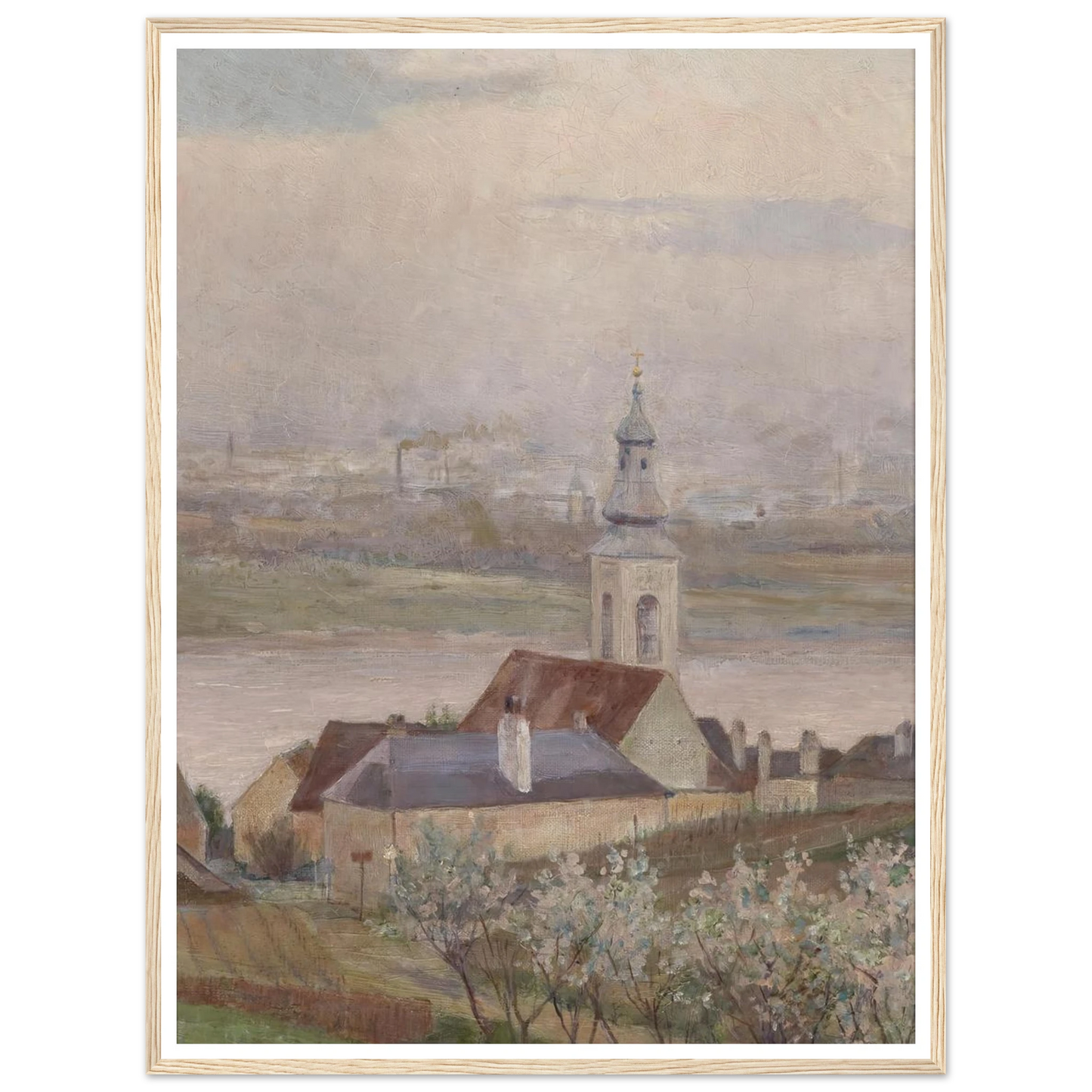 Kahlenberger Dörfl (1903) Art Print | Max Kahrer - Framed Poster - 30x40 cm / 12x16″ - Black frame