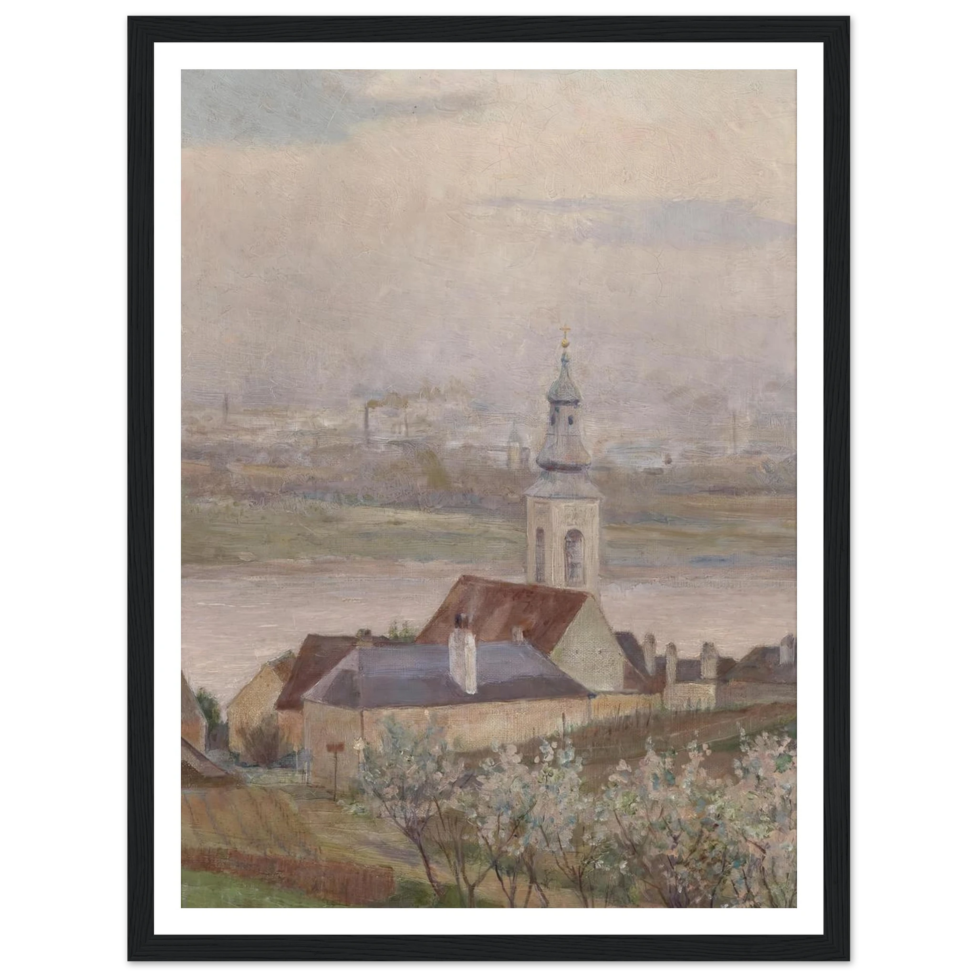 Kahlenberger Dörfl (1903) Art Print | Max Kahrer - Framed Poster - 30x40 cm / 12x16″ - Black frame
