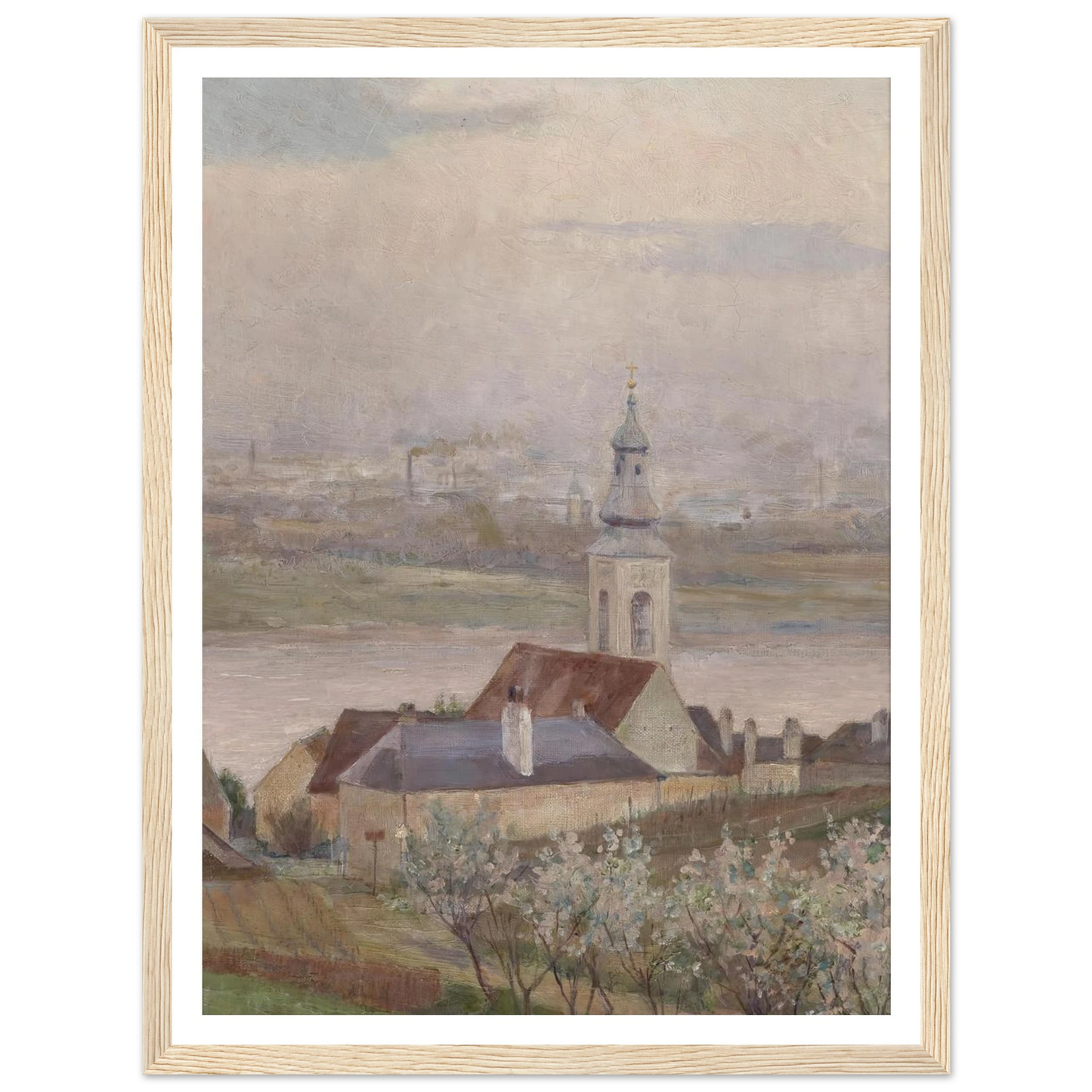 Kahlenberger Dörfl (1903) Art Print | Max Kahrer - Framed Poster - 30x40 cm / 12x16″ - Black frame