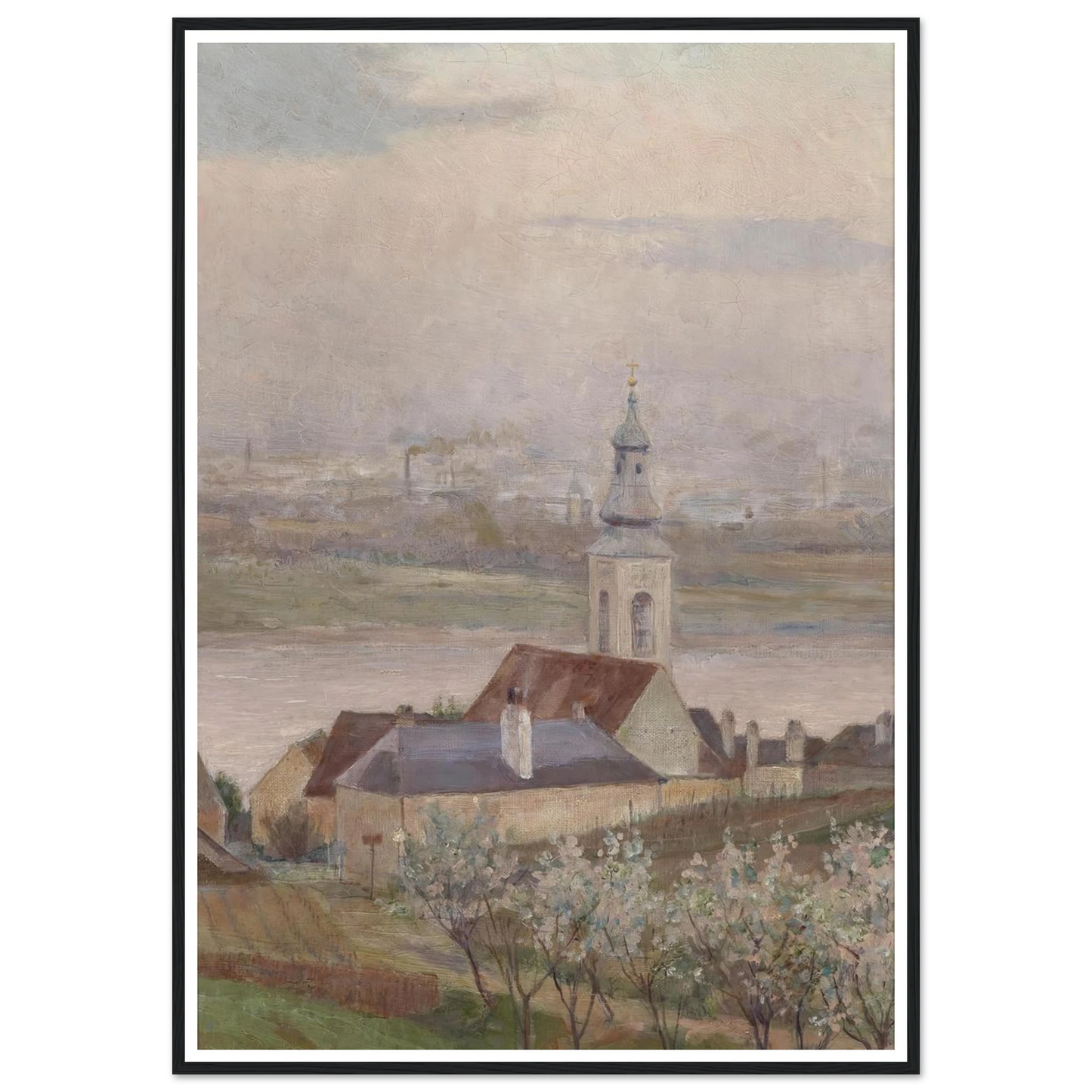 Kahlenberger Dörfl (1903) Art Print | Max Kahrer - Framed Poster - 30x40 cm / 12x16″ - Black frame