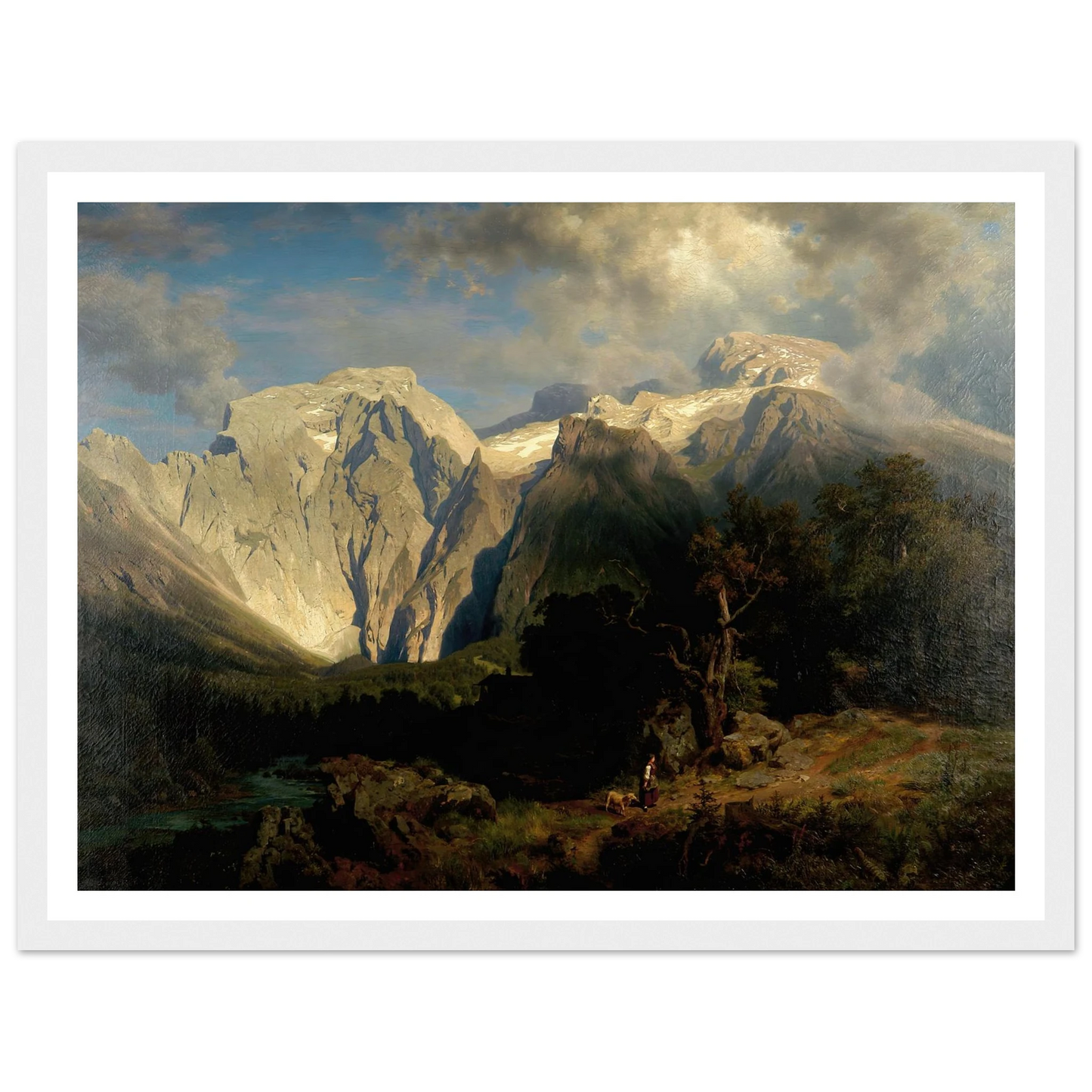 Kalkgebirgslandschaft Art Print | August Wilhelm Leu - Framed Poster - 30x40 cm / 12x16″ - Black frame