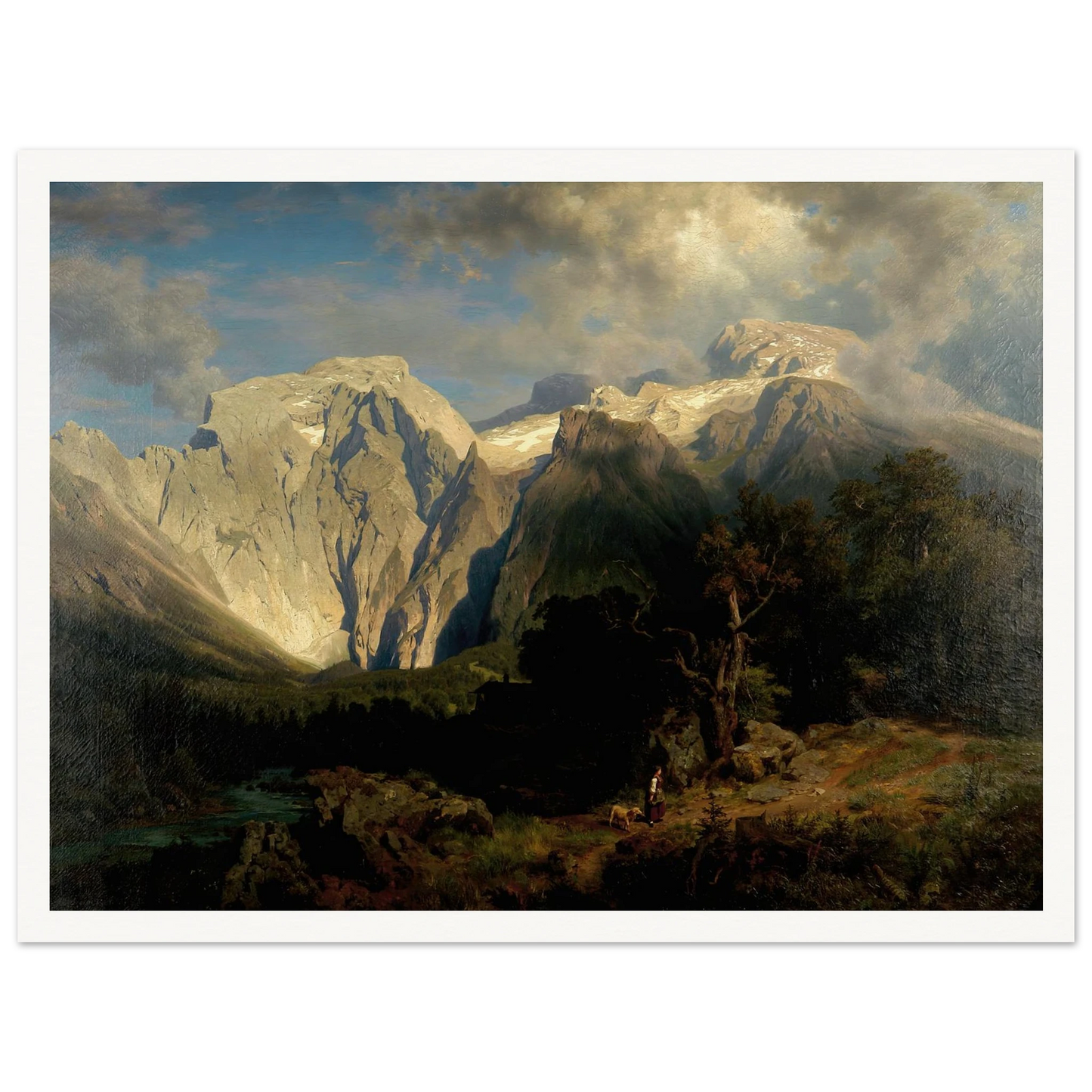 Kalkgebirgslandschaft Art Print | August Wilhelm Leu - Framed Poster - 30x40 cm / 12x16″ - Black frame