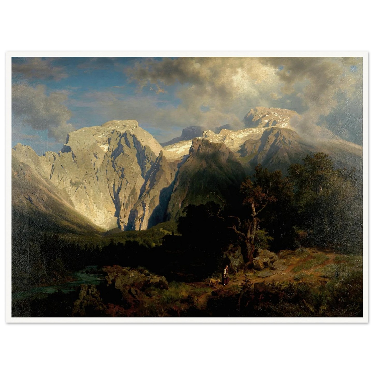 Kalkgebirgslandschaft Art Print | August Wilhelm Leu - Framed Poster - 30x40 cm / 12x16″ - Black frame