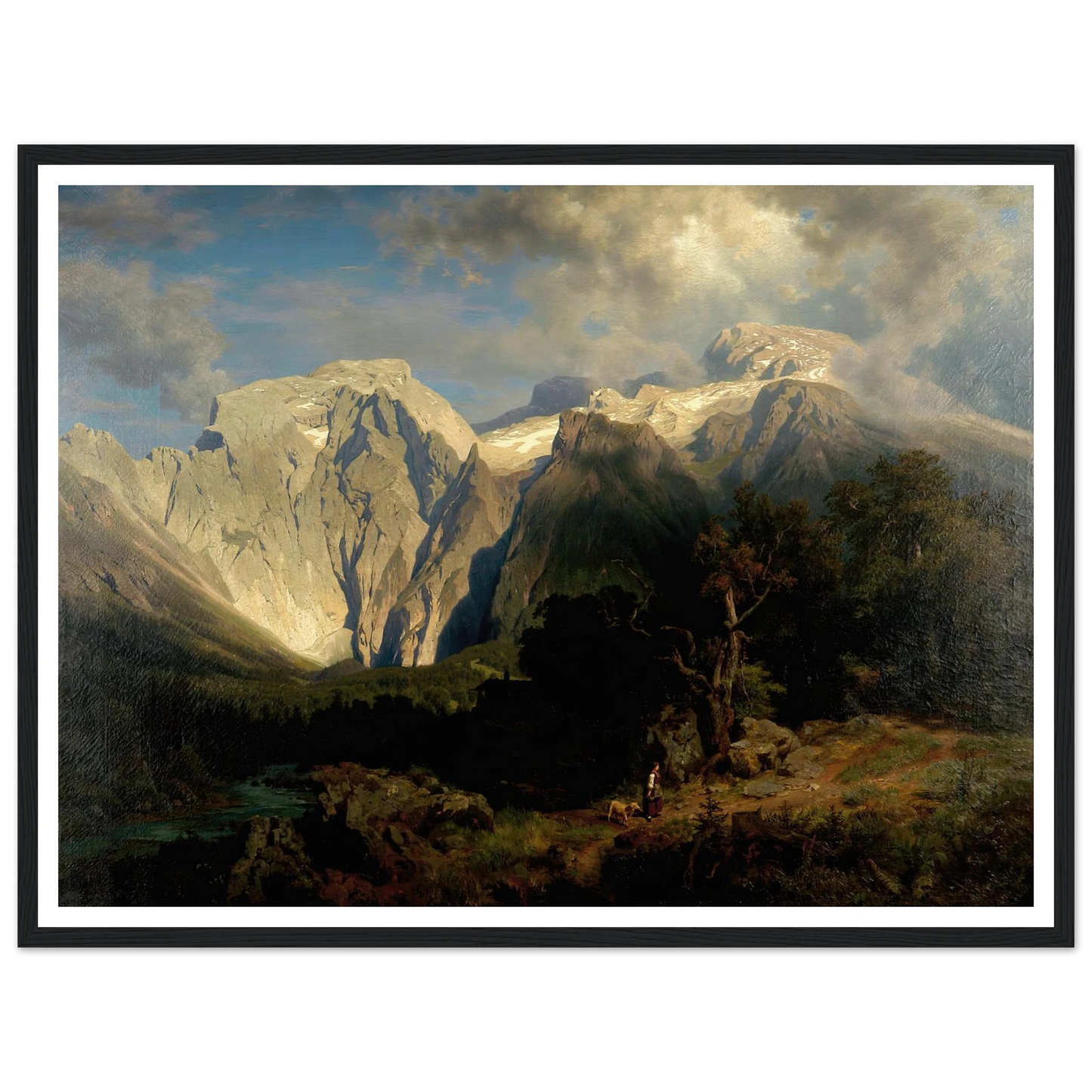 Kalkgebirgslandschaft Art Print | August Wilhelm Leu - Framed Poster - 30x40 cm / 12x16″ - Black frame