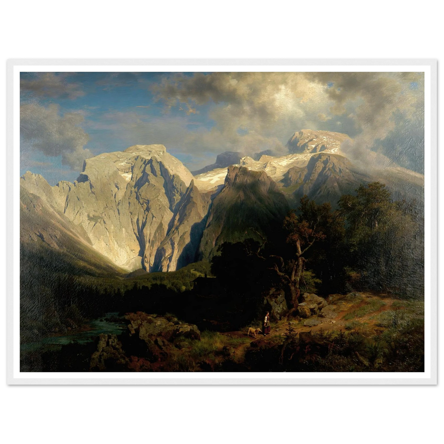 Kalkgebirgslandschaft Art Print | August Wilhelm Leu - Framed Poster - 30x40 cm / 12x16″ - Black frame