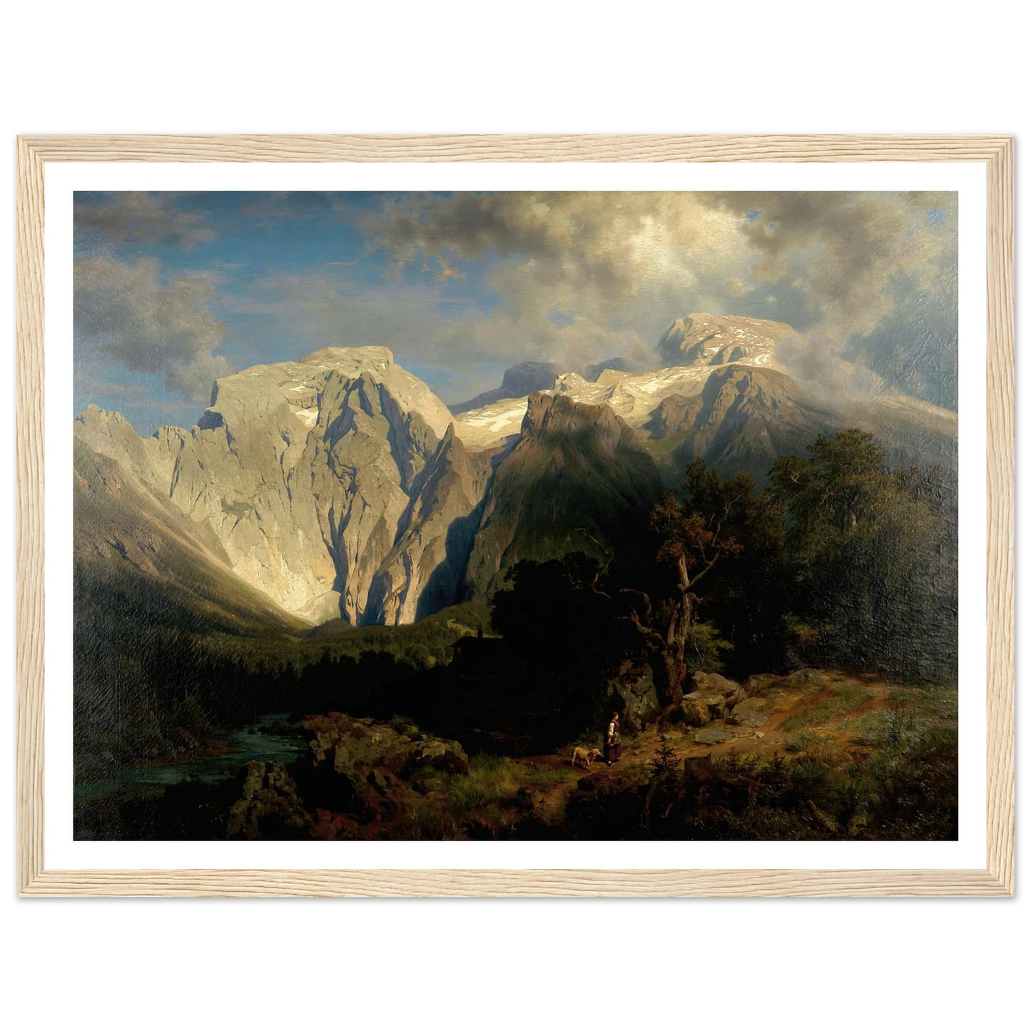 Kalkgebirgslandschaft Art Print | August Wilhelm Leu - Framed Poster - 30x40 cm / 12x16″ - Black frame