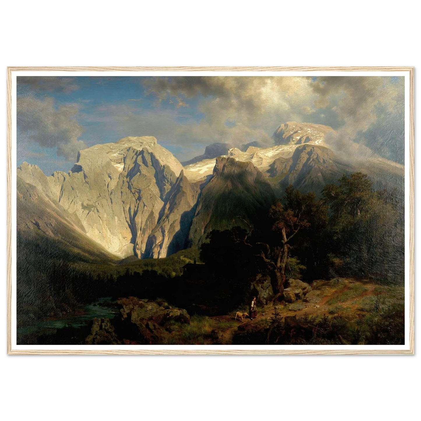 Kalkgebirgslandschaft Art Print | August Wilhelm Leu - Framed Poster - 30x40 cm / 12x16″ - Black frame