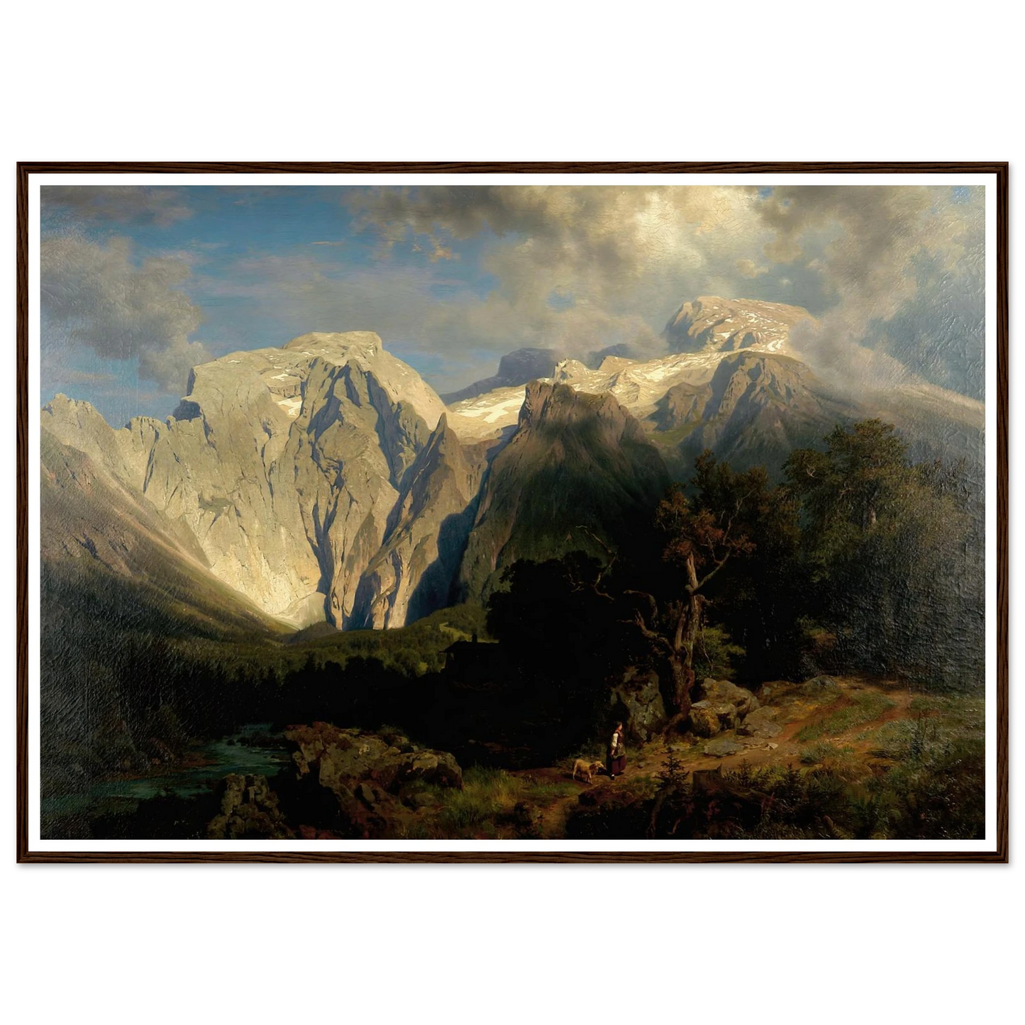 Kalkgebirgslandschaft Art Print | August Wilhelm Leu - Framed Poster - 30x40 cm / 12x16″ - Black frame
