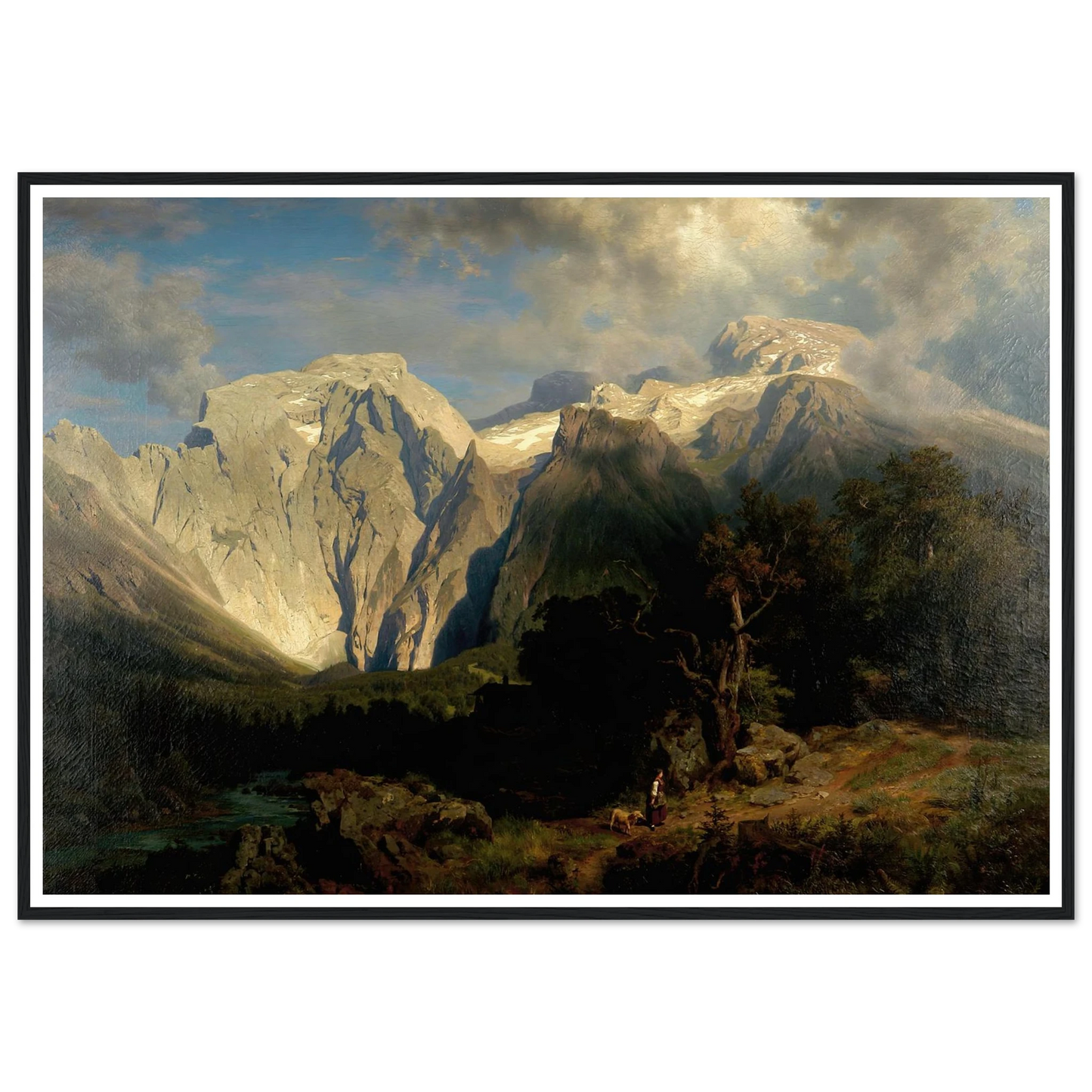 Kalkgebirgslandschaft Art Print | August Wilhelm Leu - Framed Poster - 30x40 cm / 12x16″ - Black frame