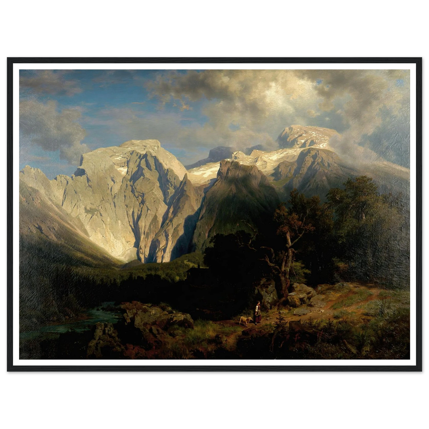 Kalkgebirgslandschaft Art Print | August Wilhelm Leu - Framed Poster - 30x40 cm / 12x16″ - Black frame