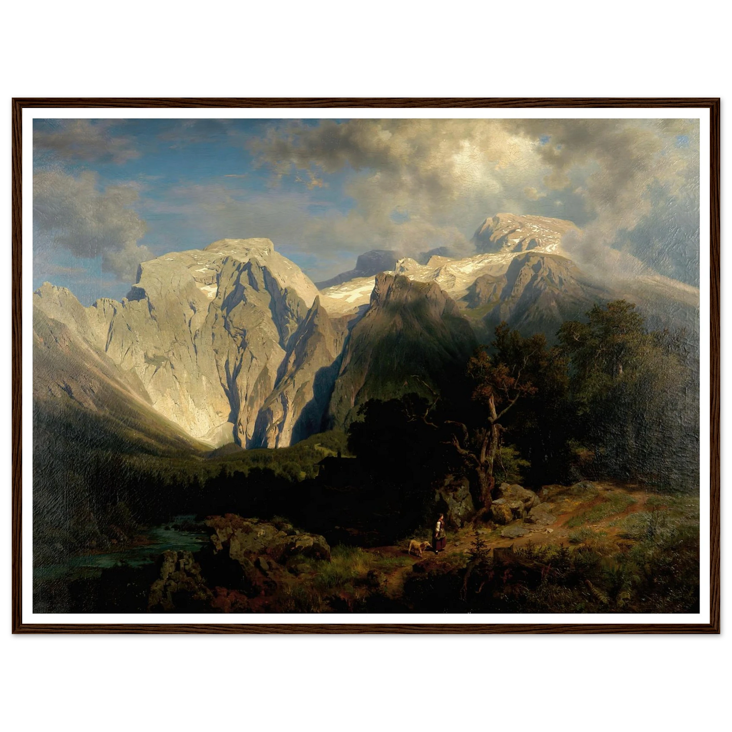 Kalkgebirgslandschaft Art Print | August Wilhelm Leu - Framed Poster - 30x40 cm / 12x16″ - Black frame