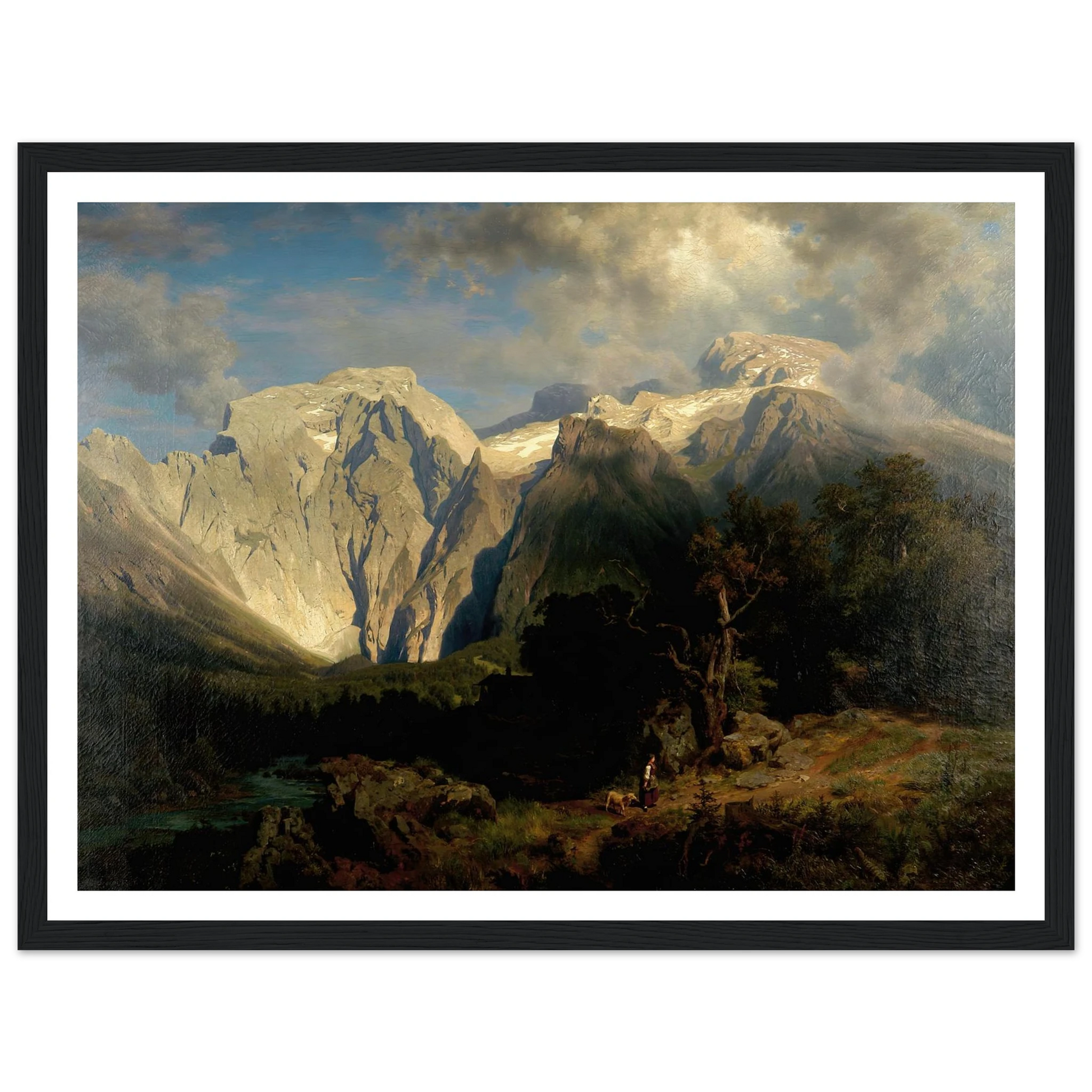 Kalkgebirgslandschaft Art Print | August Wilhelm Leu - Framed Poster - 30x40 cm / 12x16″ - Black frame