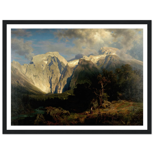 Kalkgebirgslandschaft Art Print | August Wilhelm Leu - Framed Poster - 30x40 cm / 12x16″ - Black frame