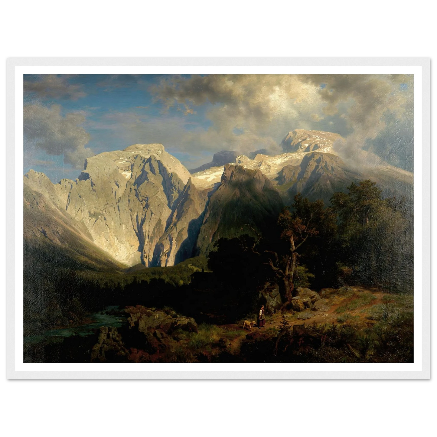 Kalkgebirgslandschaft Art Print | August Wilhelm Leu - Framed Poster - 30x40 cm / 12x16″ - Black frame