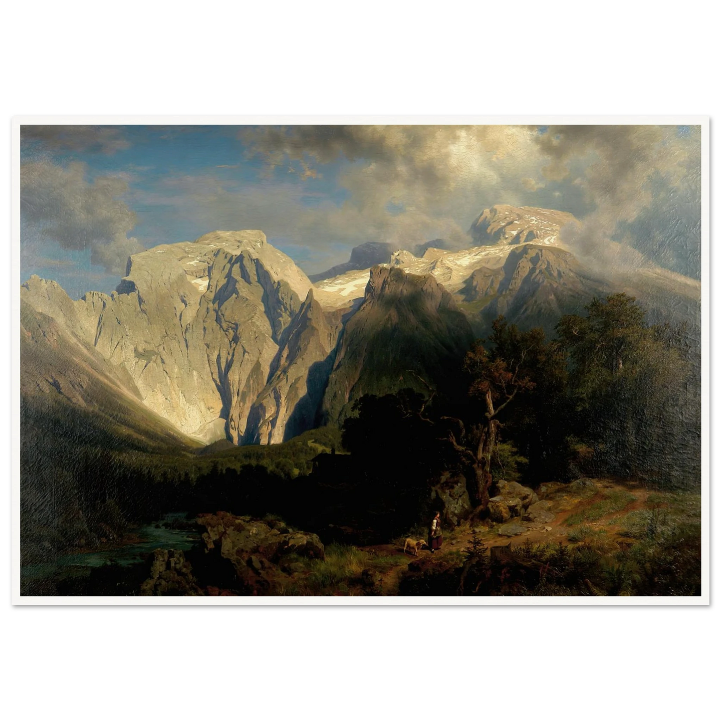 Kalkgebirgslandschaft Art Print | August Wilhelm Leu - Framed Poster - 30x40 cm / 12x16″ - Black frame