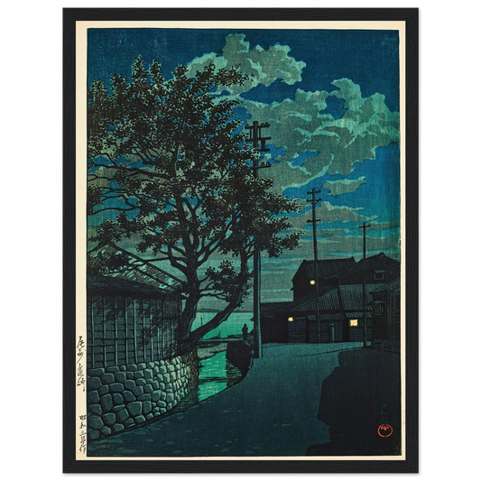 Kamezaki Bishu (1928) Art Print | Kawase Hasui - Framed Poster - 30x40 cm / 12x16″ - Black frame