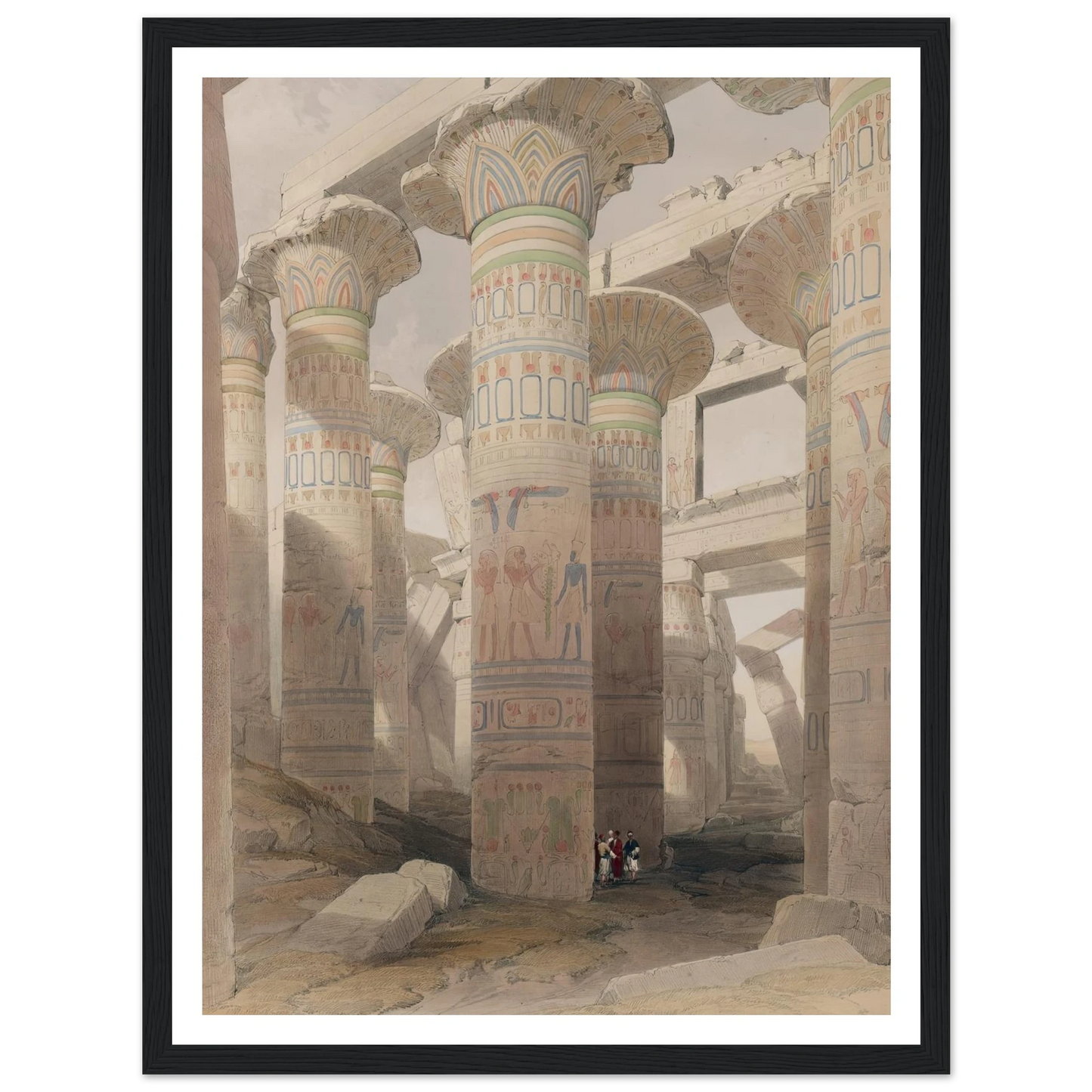 Karnac [Karnak]. Nov. 29th, 1838 (1846-1849) Art Print | David Roberts - Framed Poster - 30x40 cm / 12x16″ - Black frame