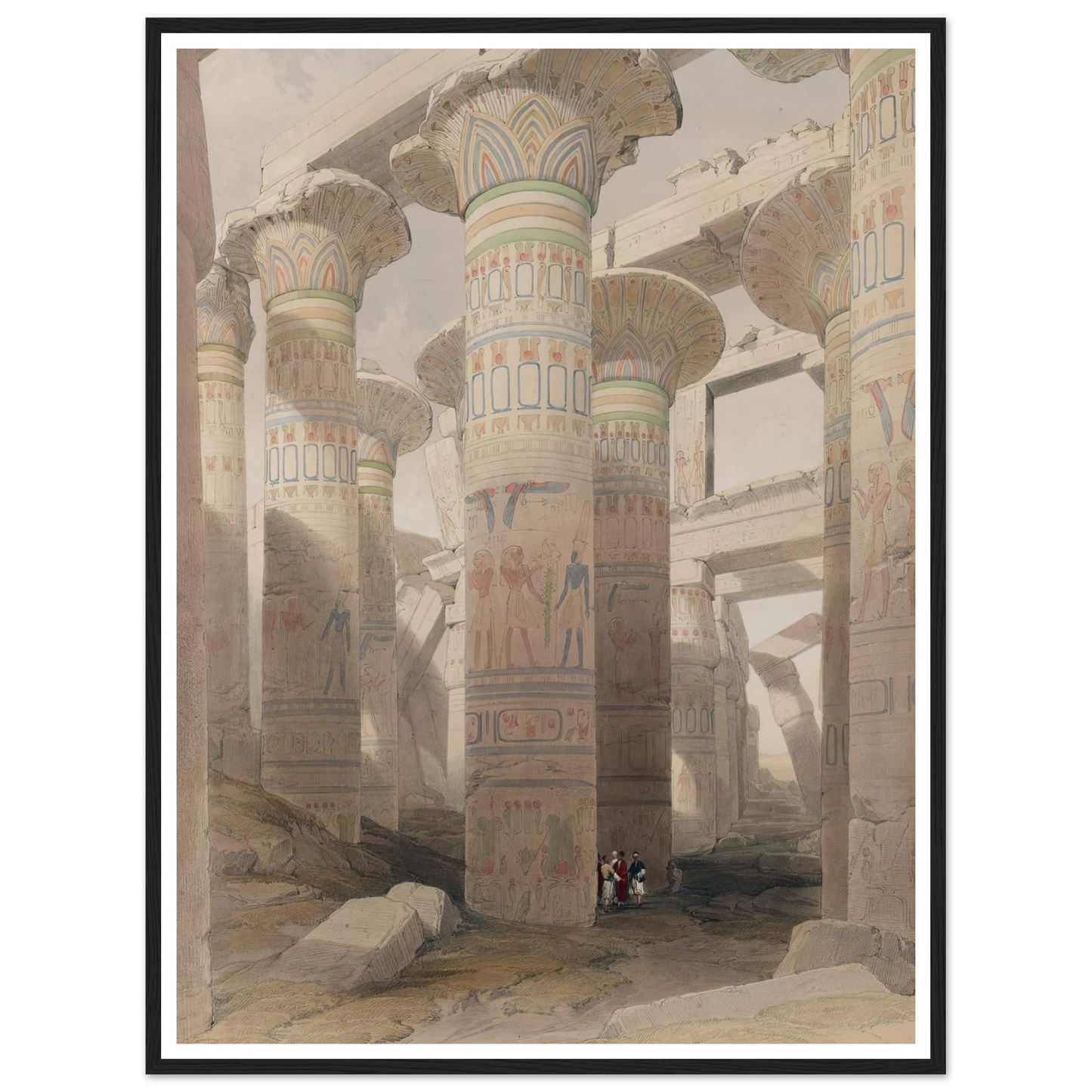 Karnac [Karnak]. Nov. 29th, 1838 (1846-1849) Art Print | David Roberts - Framed Poster - 30x40 cm / 12x16″ - Black frame