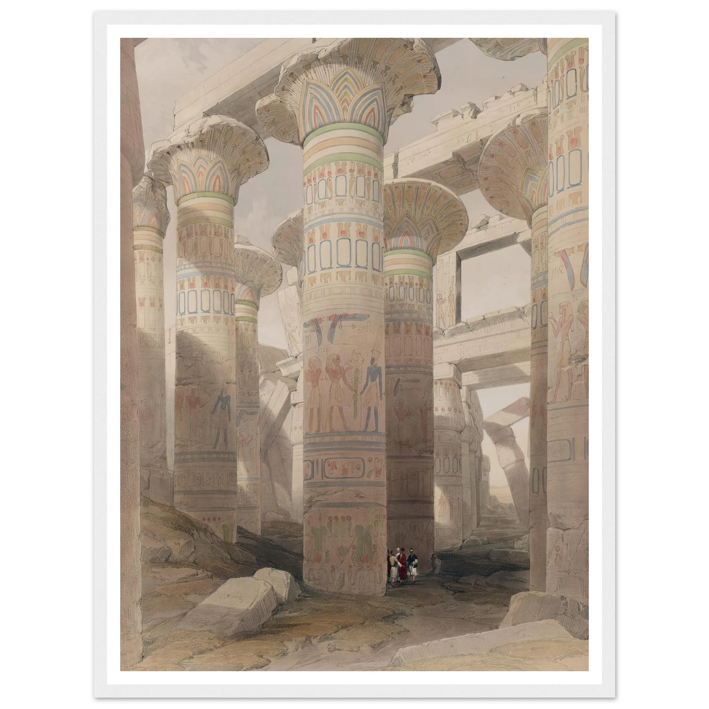 Karnac [Karnak]. Nov. 29th, 1838 (1846-1849) Art Print | David Roberts - Framed Poster - 30x40 cm / 12x16″ - Black frame