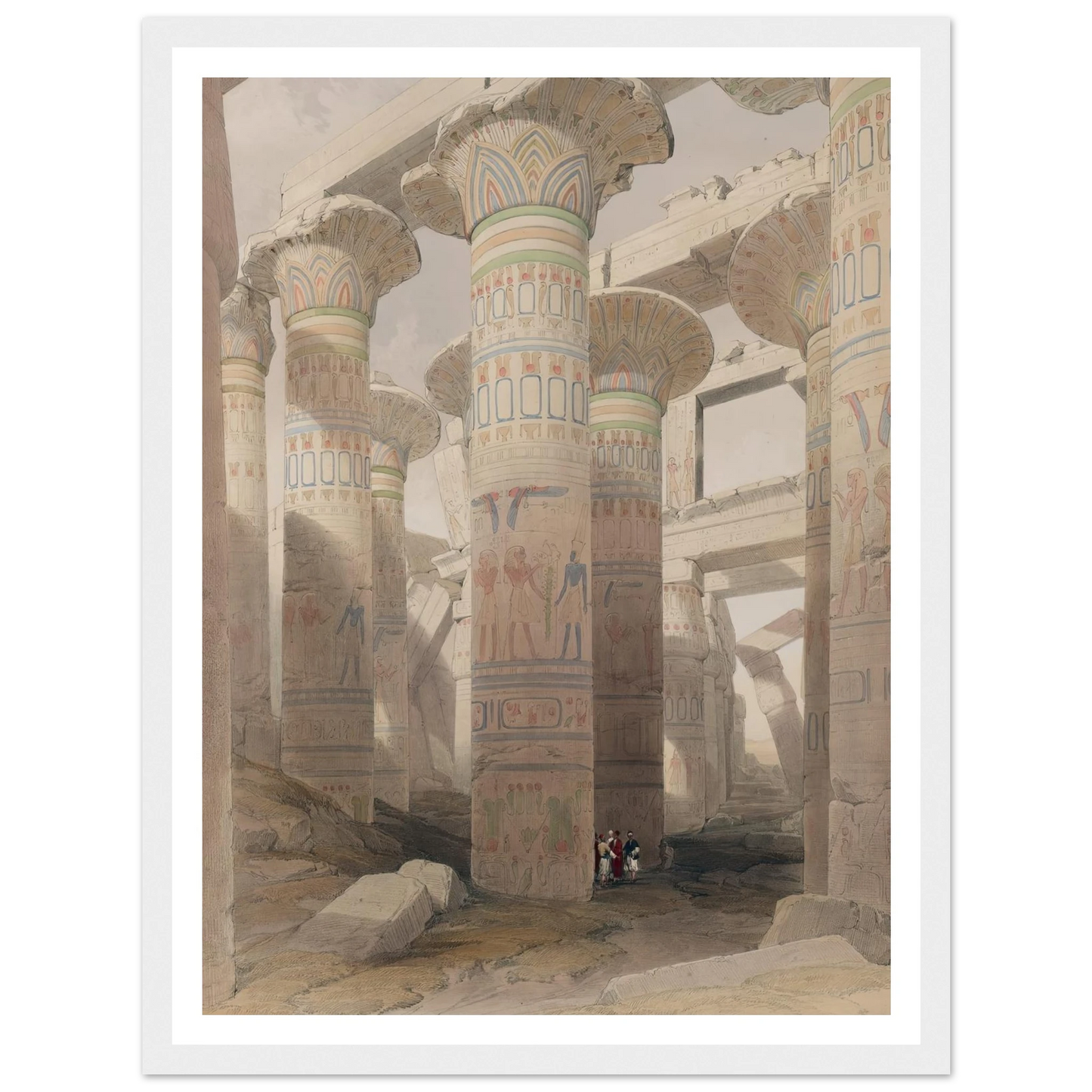 Karnac [Karnak]. Nov. 29th, 1838 (1846-1849) Art Print | David Roberts - Framed Poster - 30x40 cm / 12x16″ - Black frame