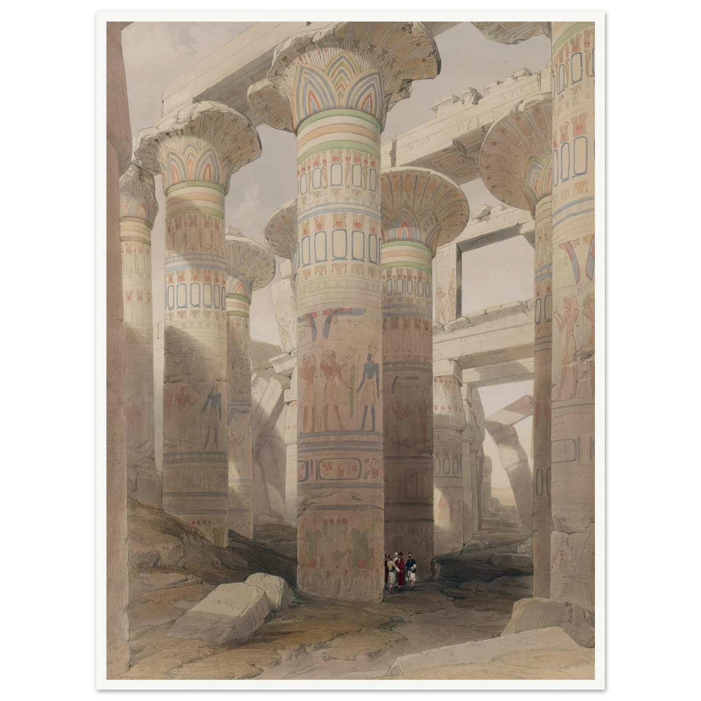 Karnac [Karnak]. Nov. 29th, 1838 (1846-1849) Art Print | David Roberts - Framed Poster - 30x40 cm / 12x16″ - Black frame