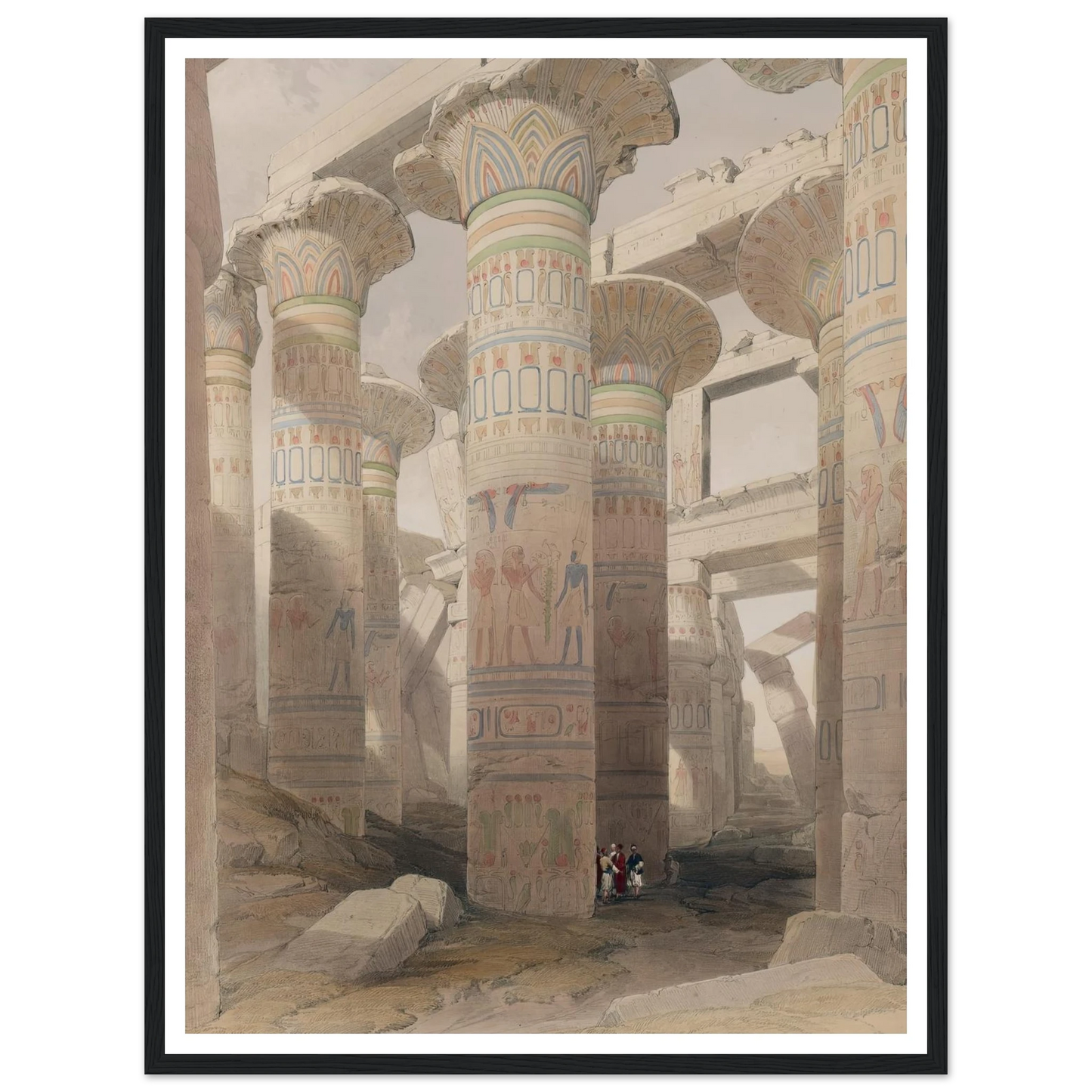Karnac [Karnak]. Nov. 29th, 1838 (1846-1849) Art Print | David Roberts - Framed Poster - 30x40 cm / 12x16″ - Black frame