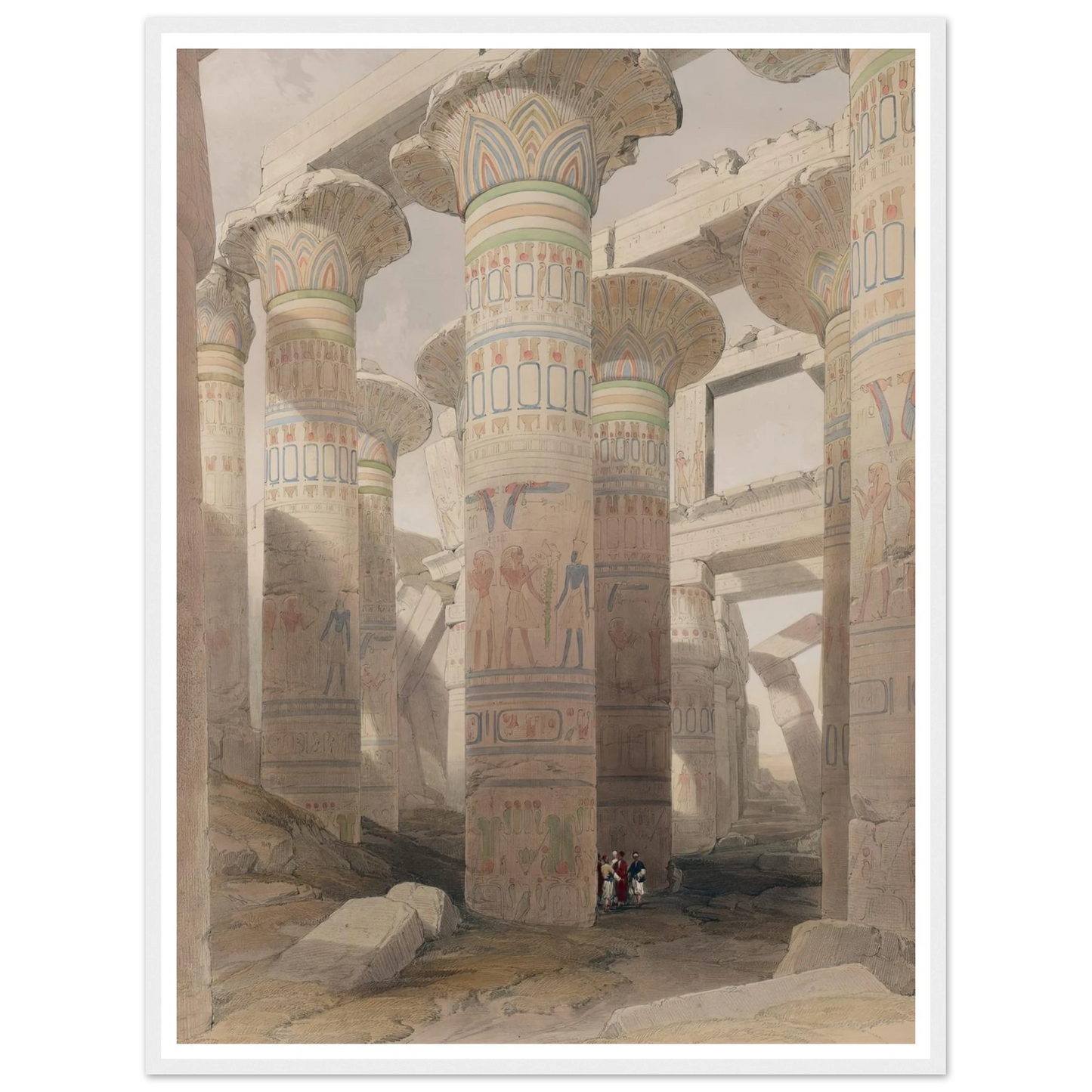Karnac [Karnak]. Nov. 29th, 1838 (1846-1849) Art Print | David Roberts - Framed Poster - 30x40 cm / 12x16″ - Black frame
