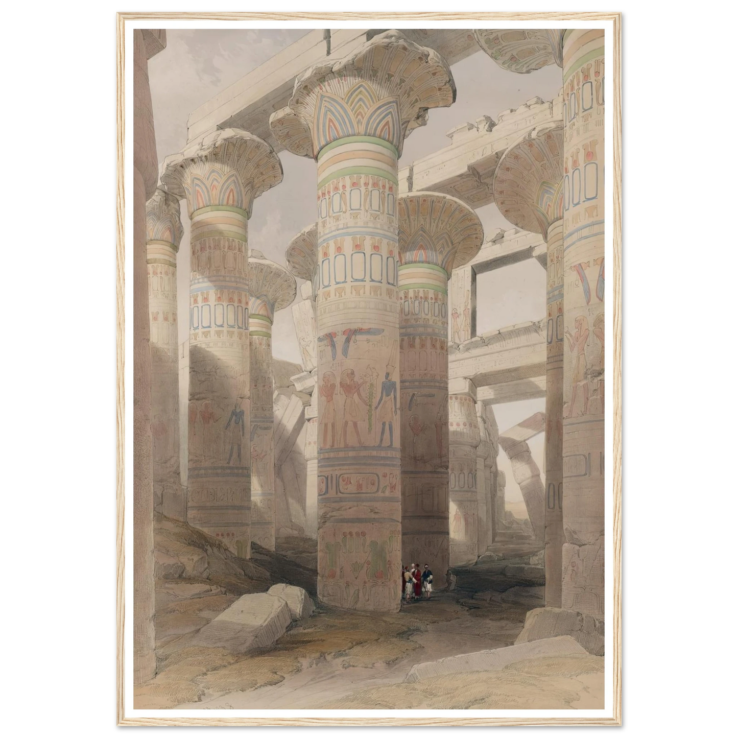Karnac [Karnak]. Nov. 29th, 1838 (1846-1849) Art Print | David Roberts - Framed Poster - 30x40 cm / 12x16″ - Black frame