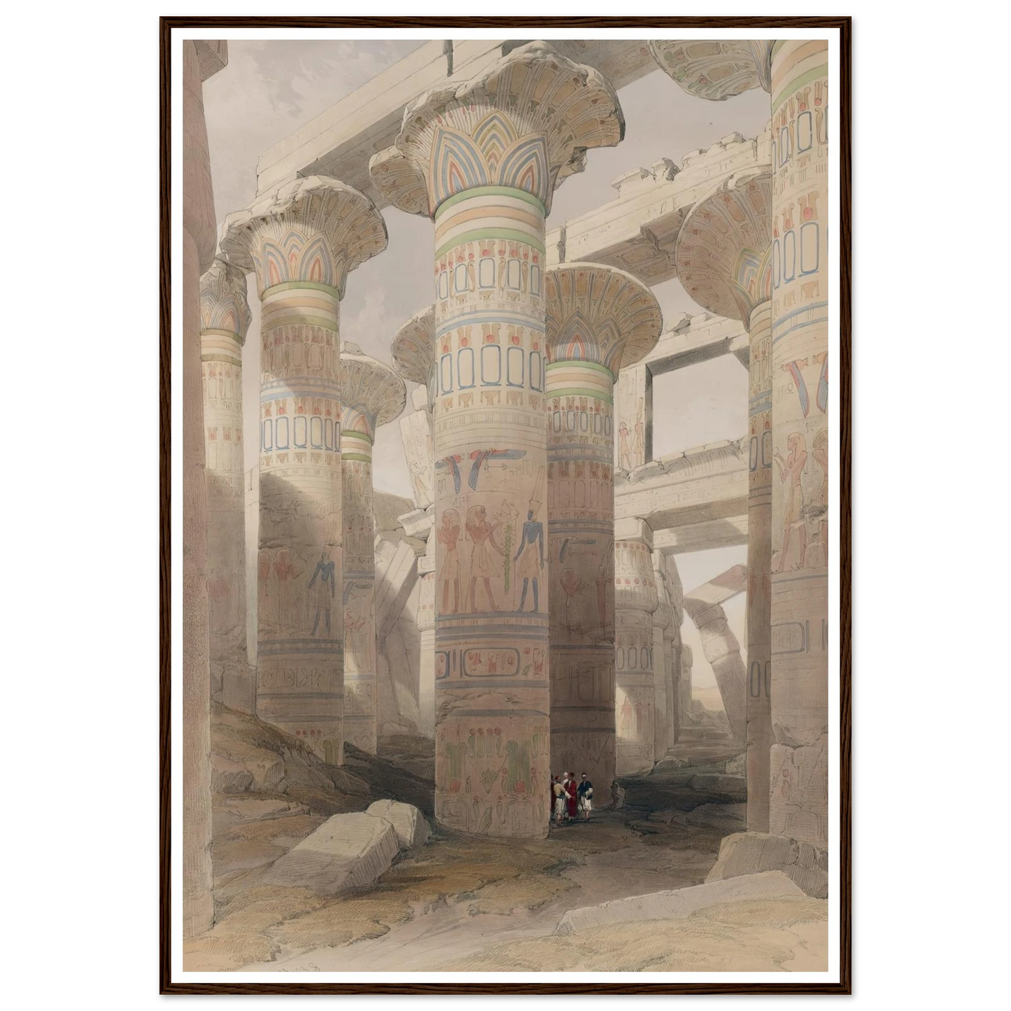 Karnac [Karnak]. Nov. 29th, 1838 (1846-1849) Art Print | David Roberts - Framed Poster - 30x40 cm / 12x16″ - Black frame